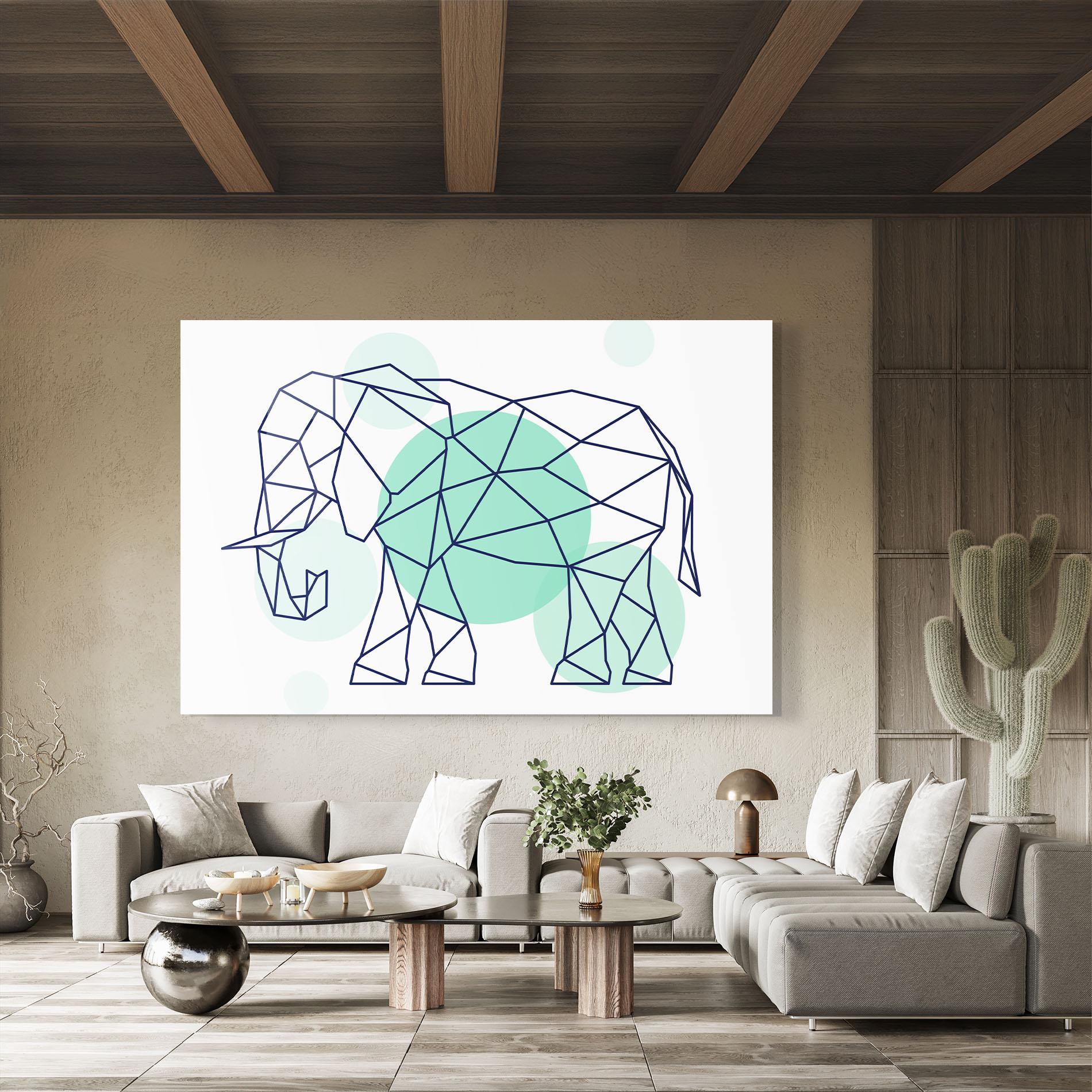 Üvegkép Elephant Geometric mockup 8