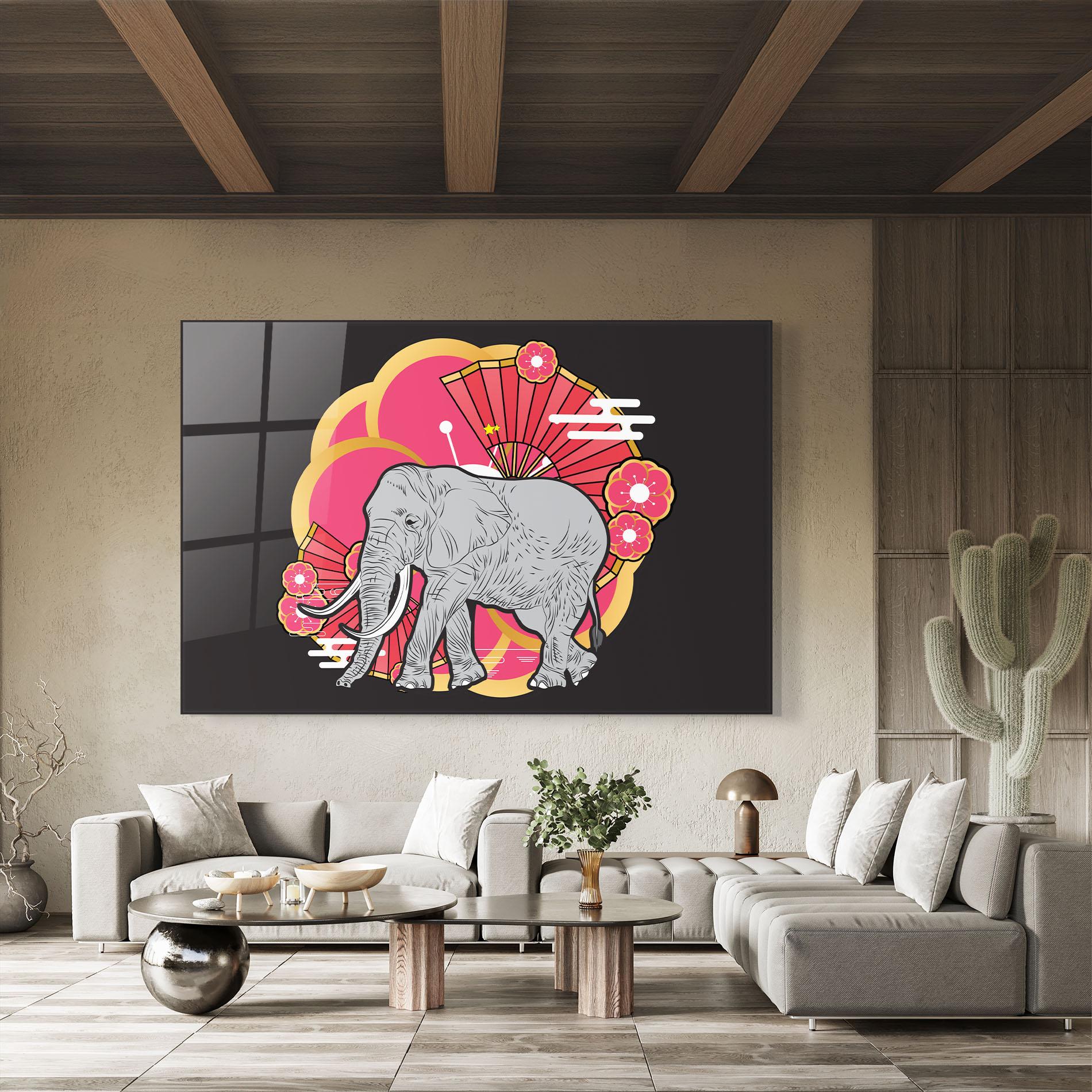 Üvegkép Elephant On Pink mockup 8