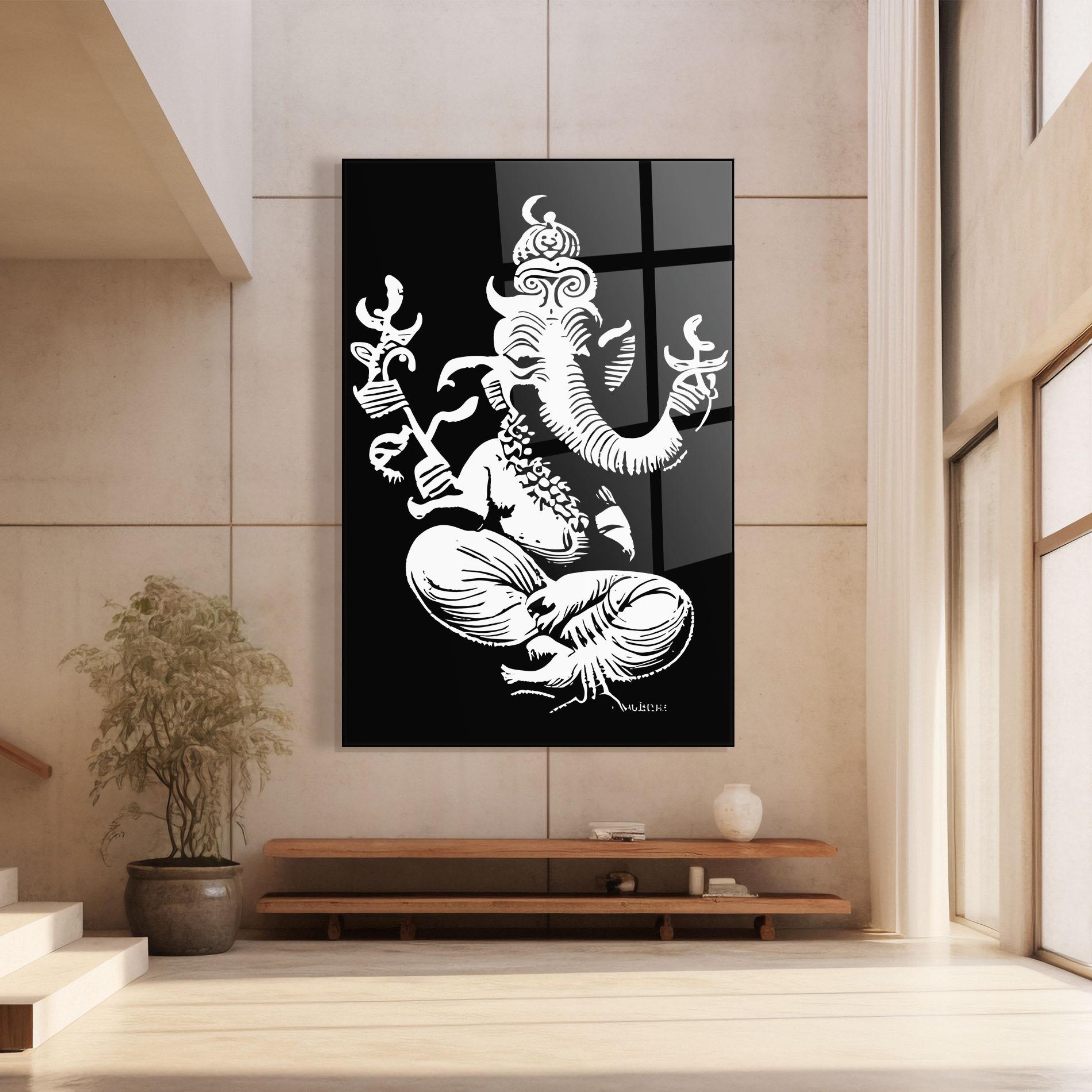 Üvegkép Black And White Ganesha mockup 8