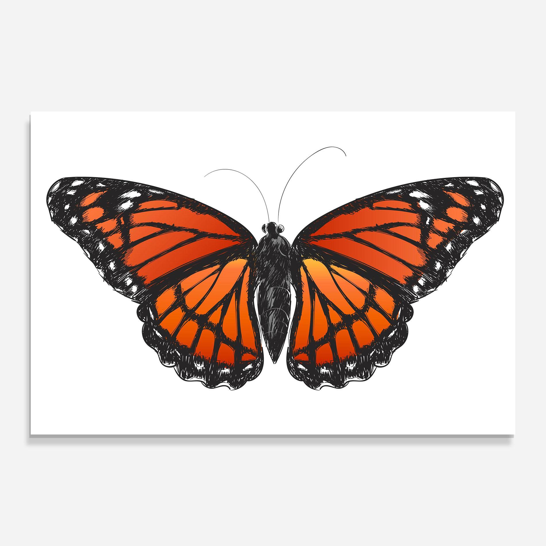 Üvegkép Beautiful Orange Butterfly mockup 0