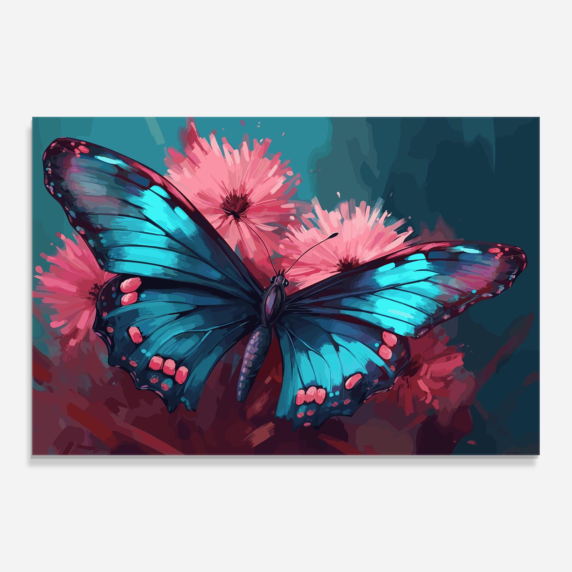 Blue Butterfly On Pink mockup 0