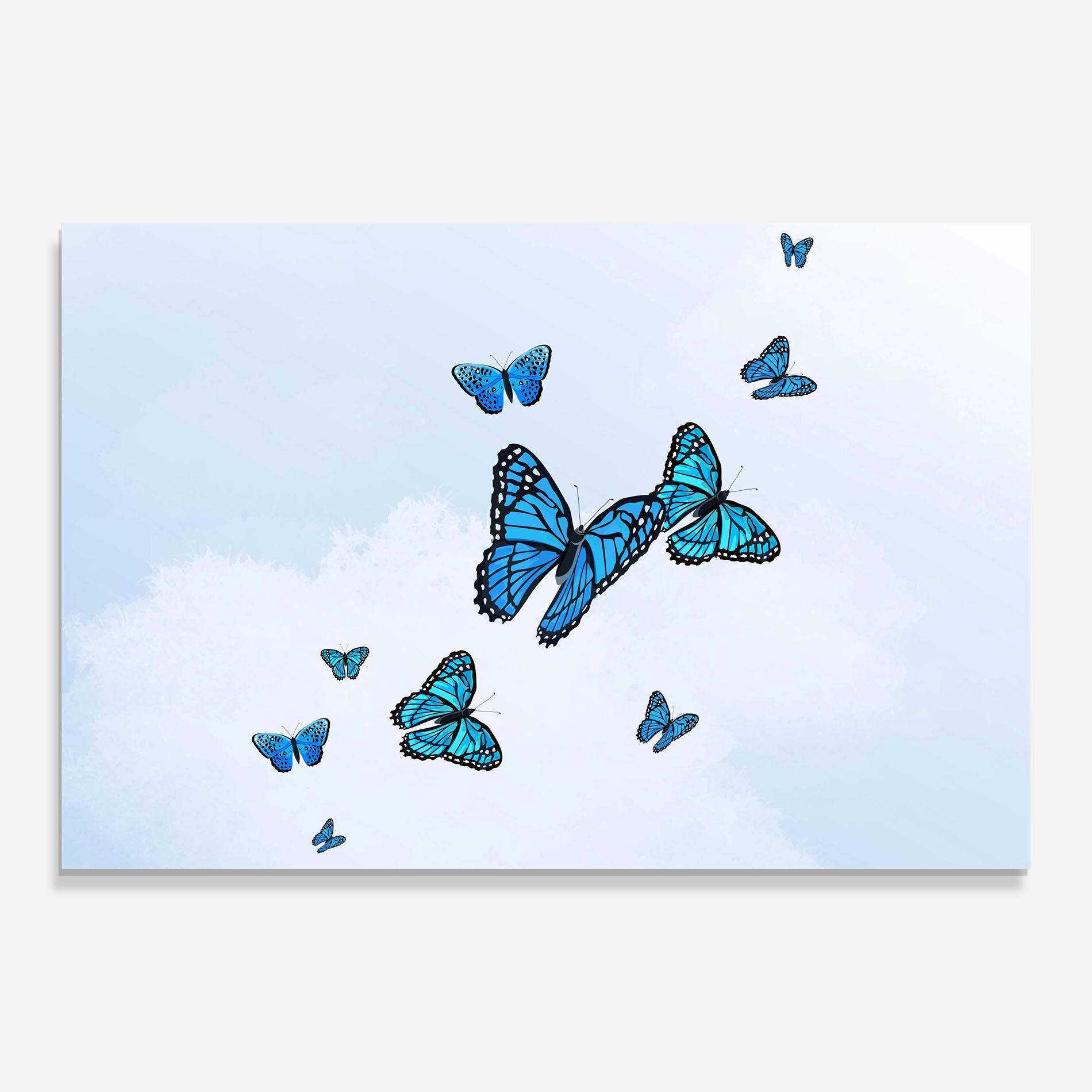 Üvegkép Blue Sky Butterfly mockup 0