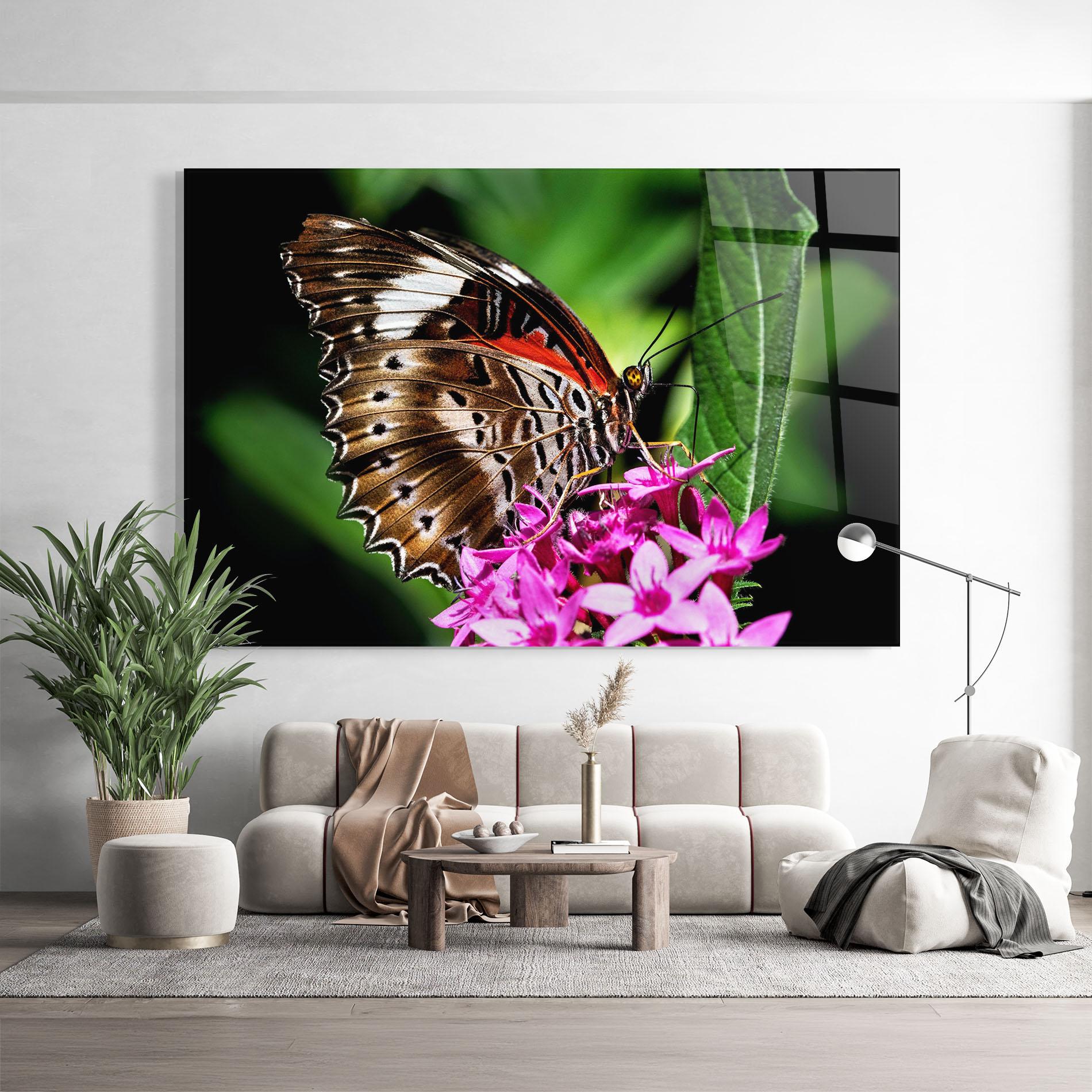 Üvegkép Brown Red Butterfly mockup 9