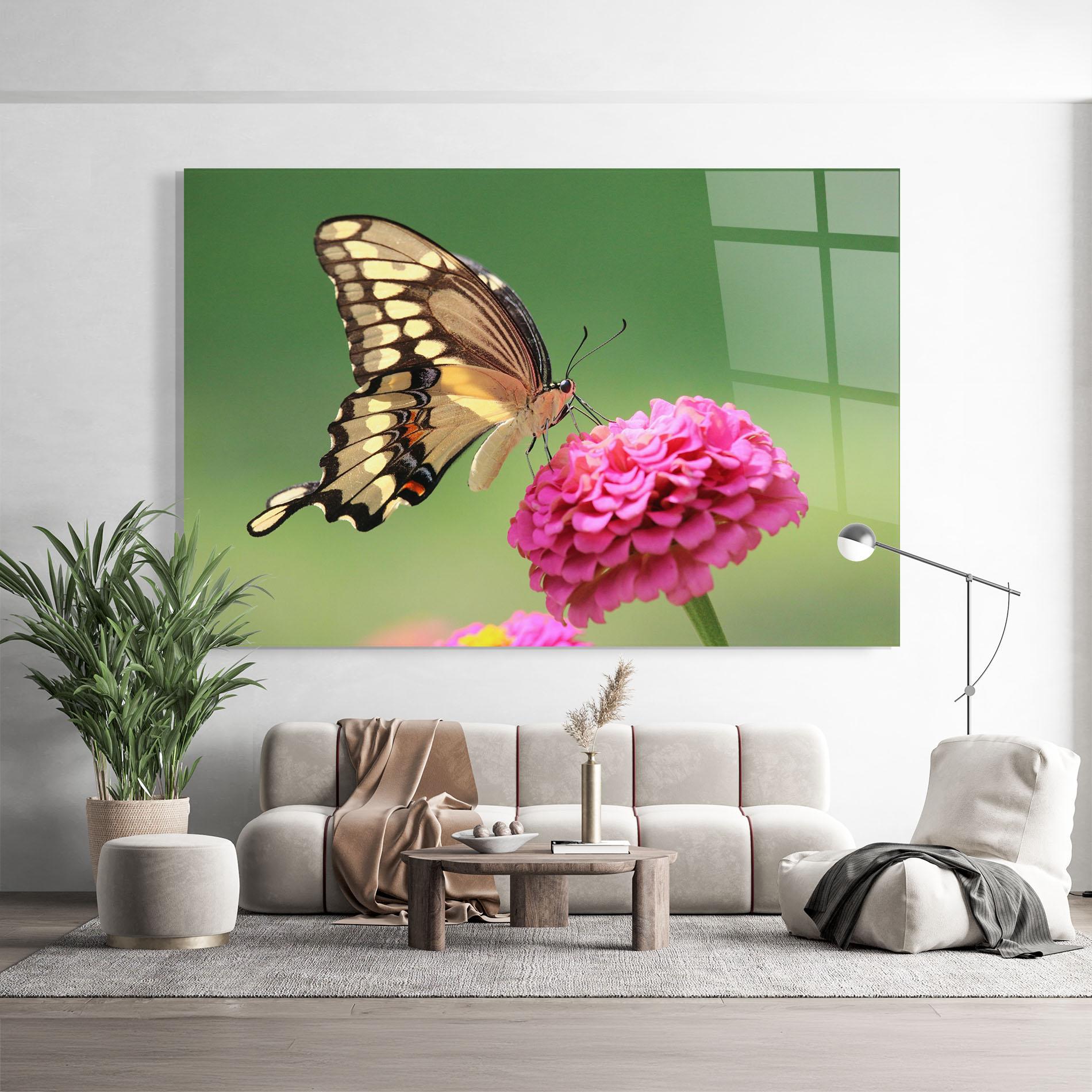 Üvegkép Cute Cream Butterfly mockup 9