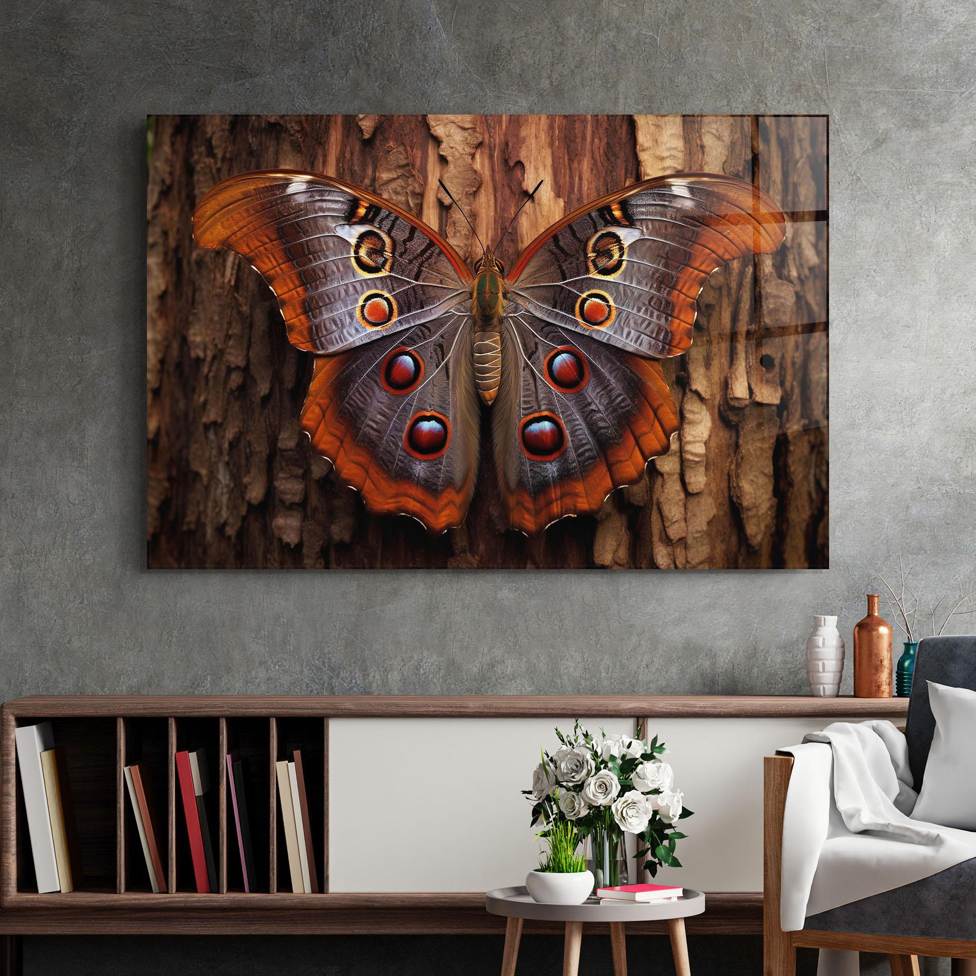 Üvegkép Brown Eyes Butterfly mockup 2