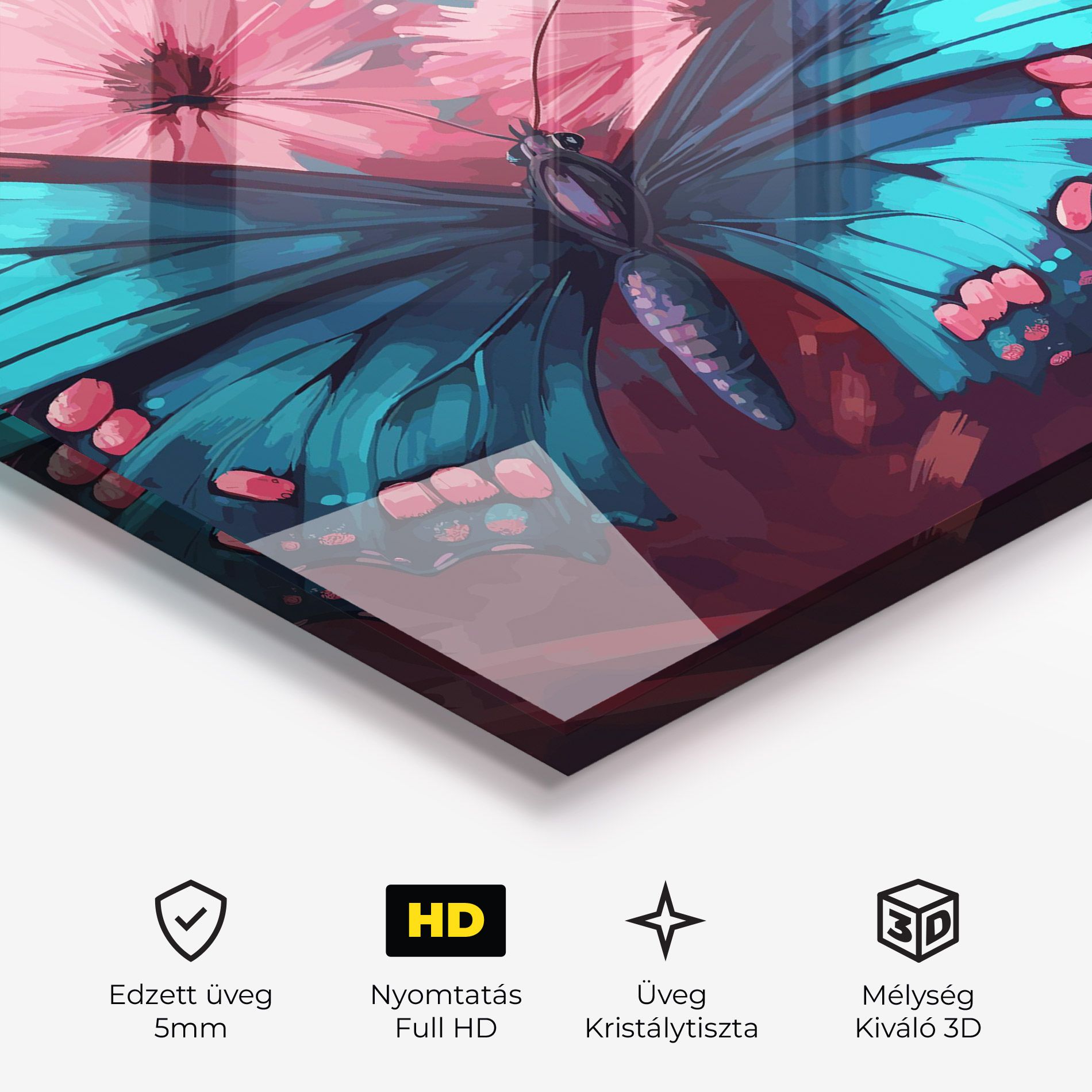 Blue Butterfly On Pink mockup 3