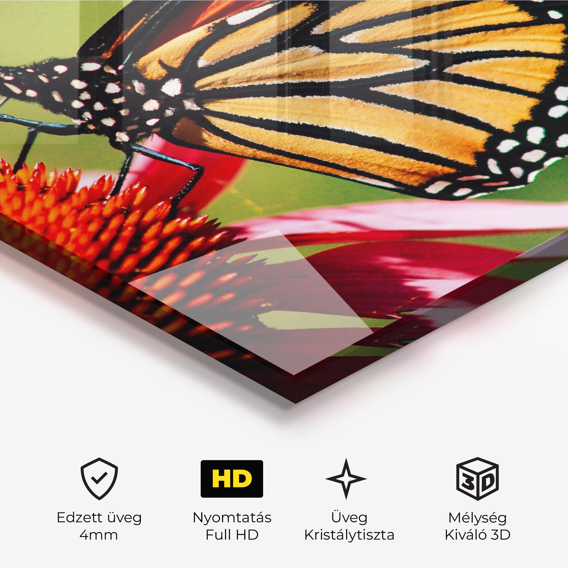 Üvegkép Big Orange Butterfly mockup 3