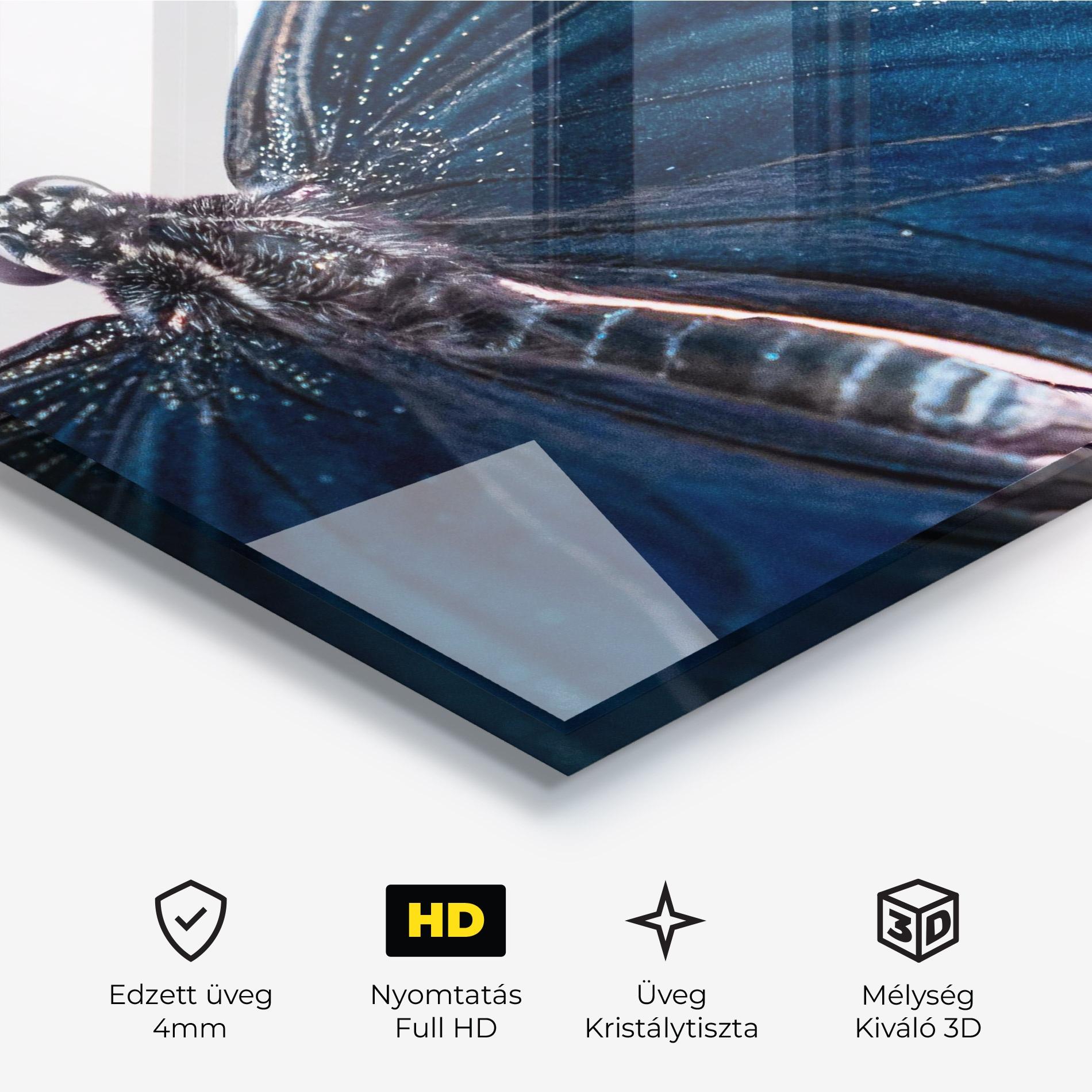 Üvegkép Blue Butterfly mockup 3