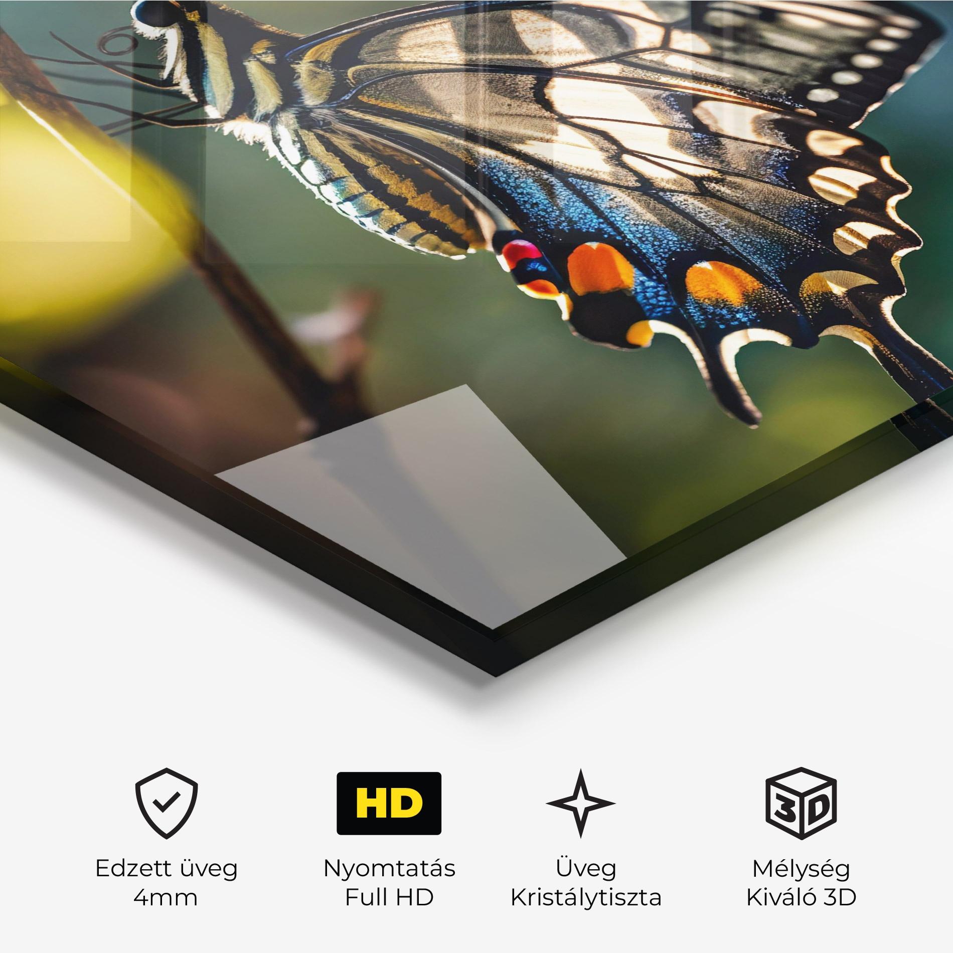 Üvegkép Blue Cream Butterfly mockup 3