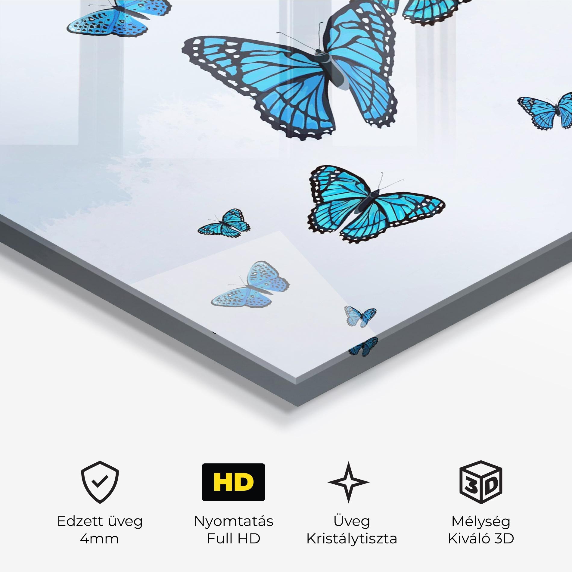 Üvegkép Blue Sky Butterfly mockup 3