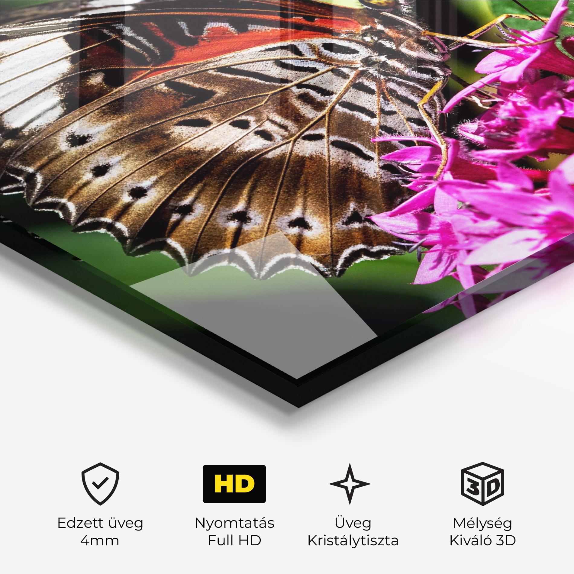 Üvegkép Brown Red Butterfly mockup 3