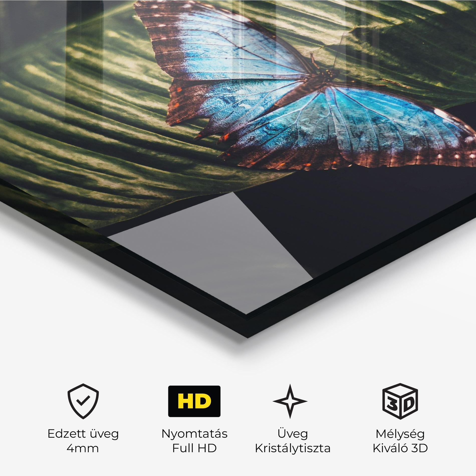 Üvegkép Light Blue Butterfly mockup 3