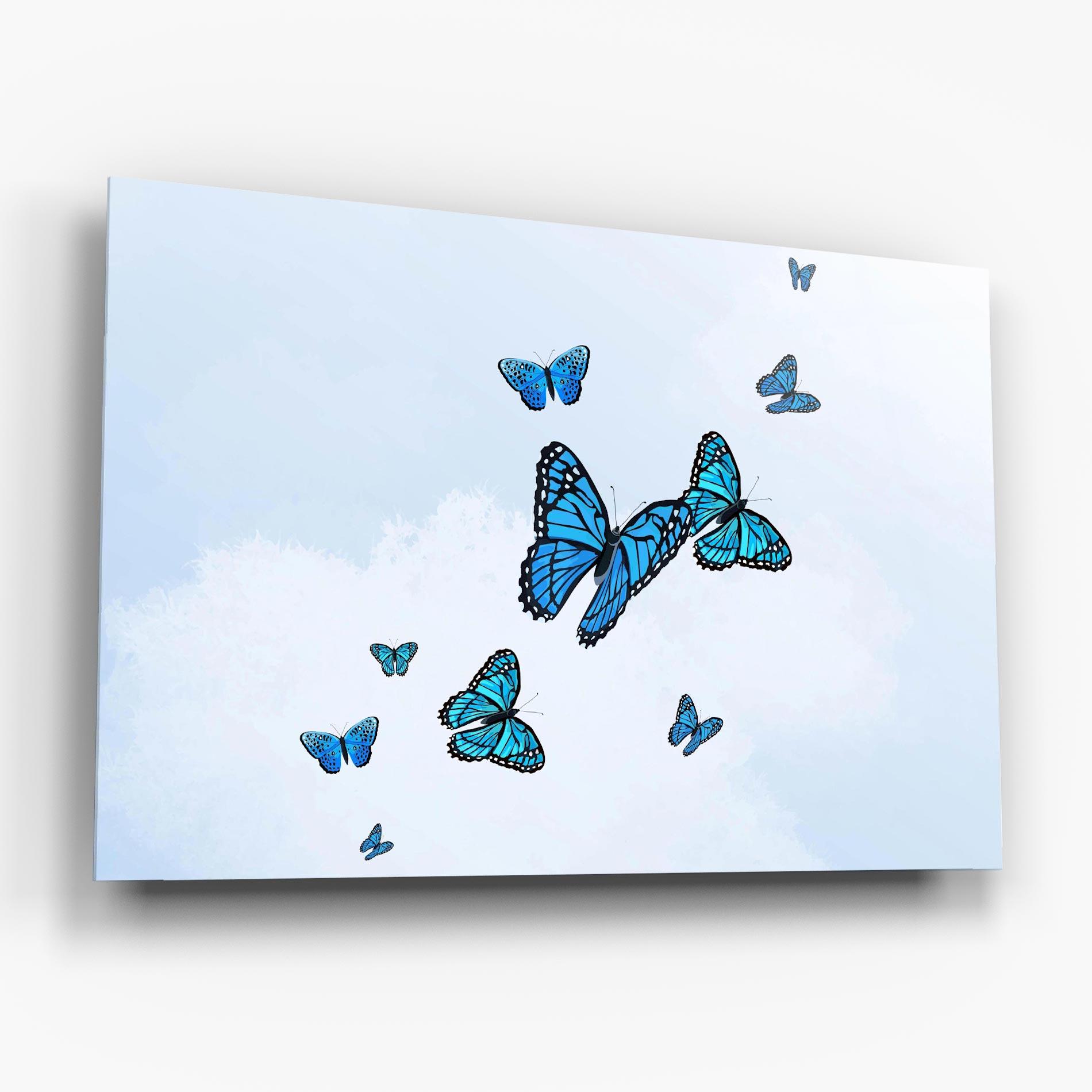 Üvegkép Blue Sky Butterfly mockup 6