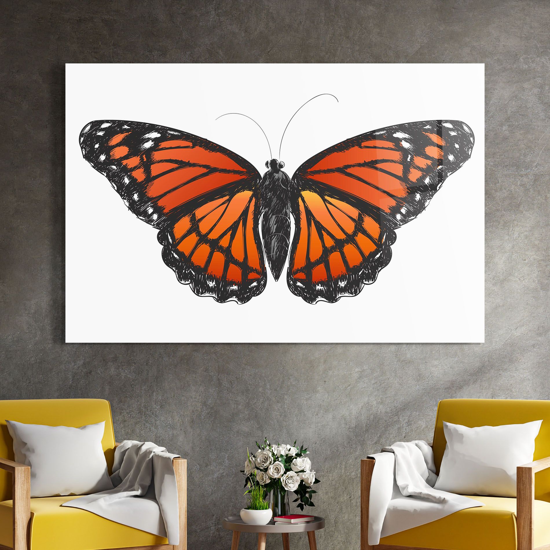 Beautiful Orange Butterfly mockup 4