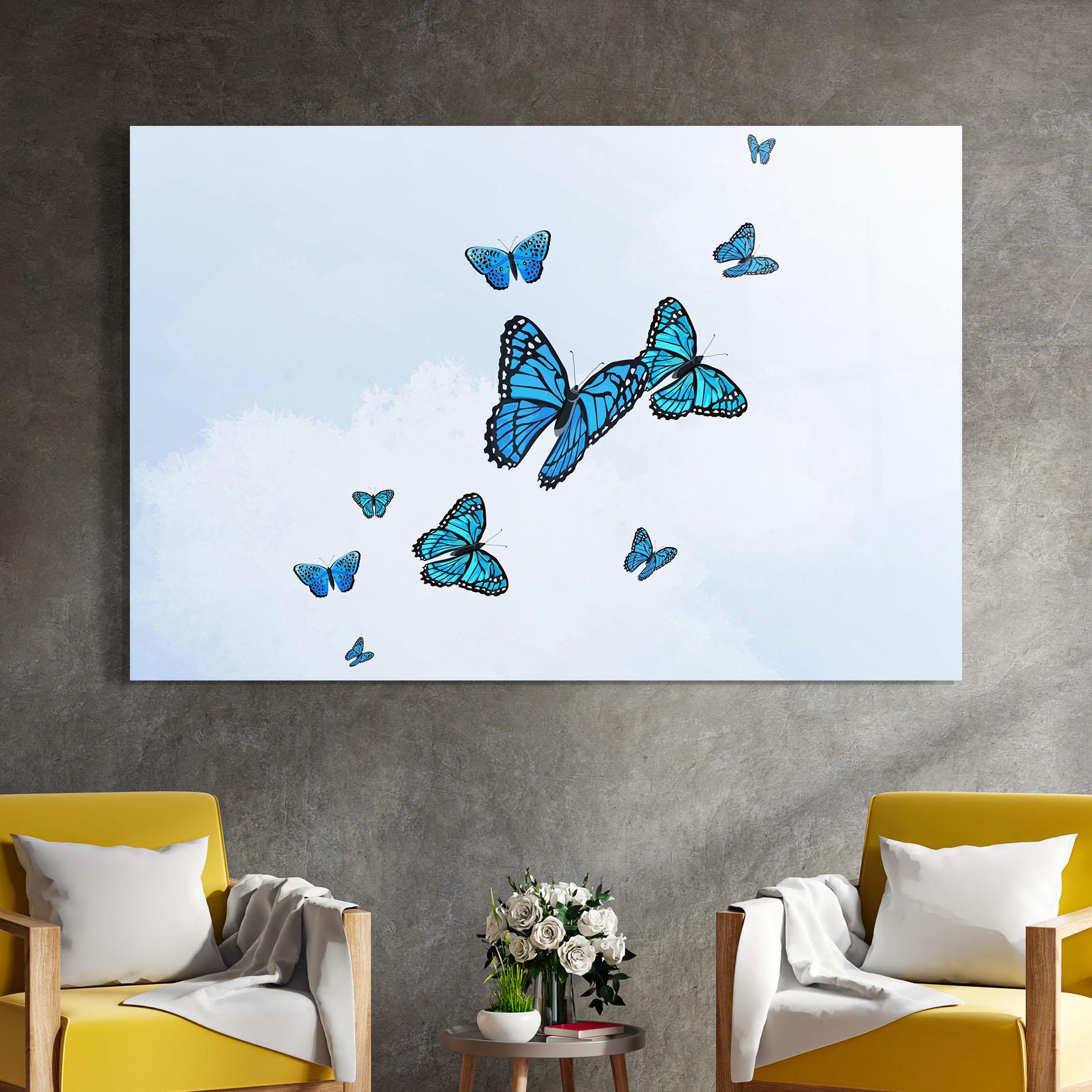 Üvegkép Blue Sky Butterfly mockup 4
