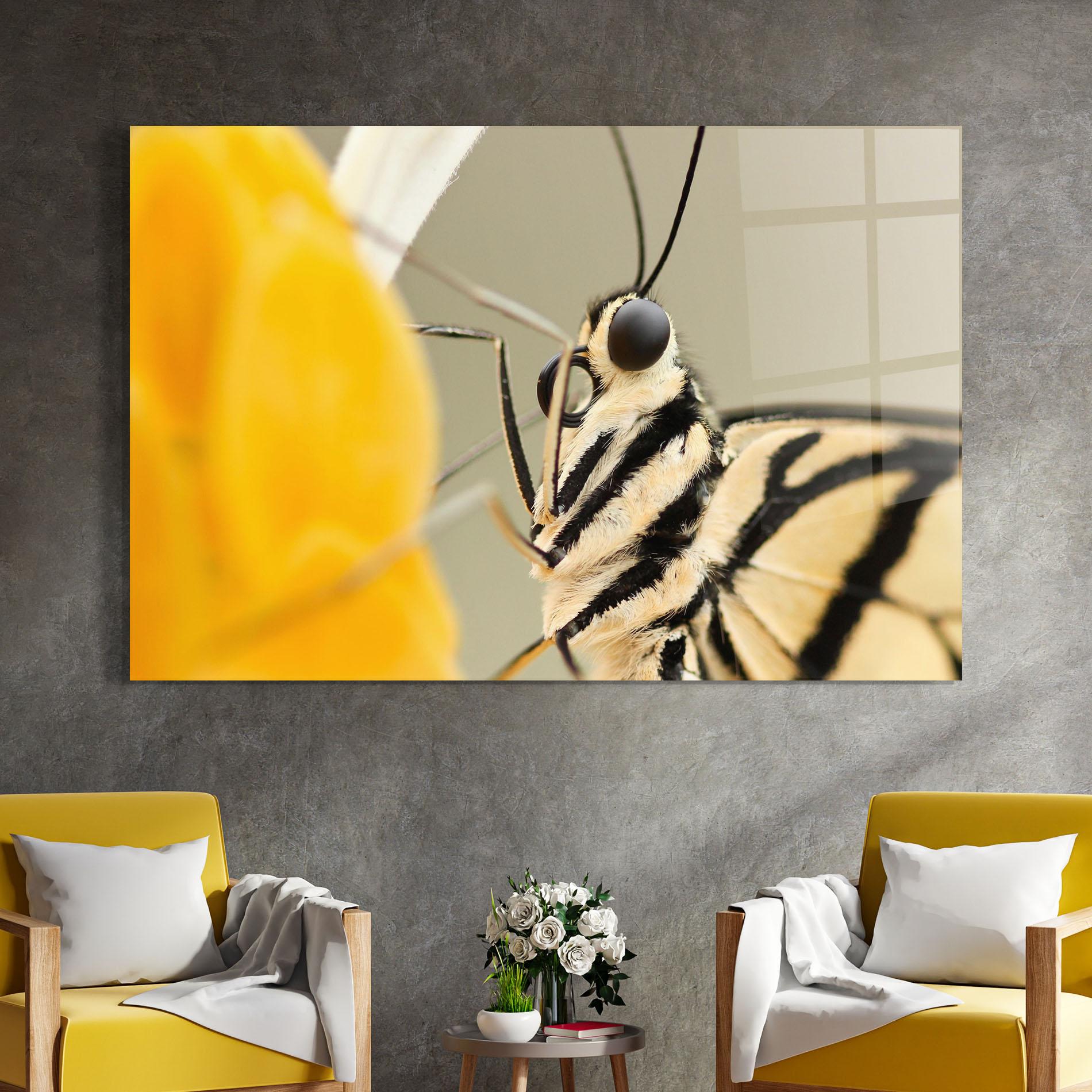 Üvegkép Close Up Cream Butterfly mockup 4