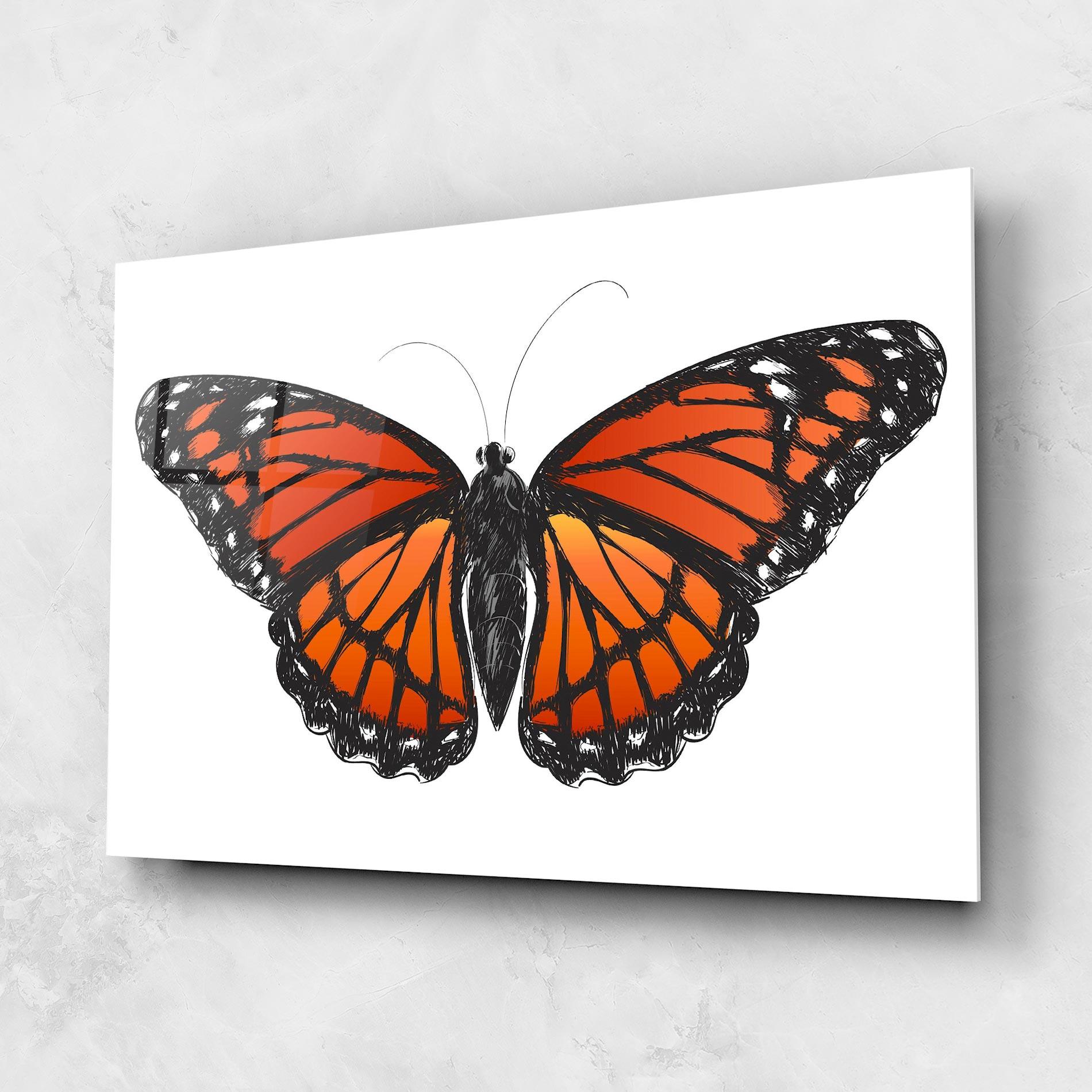 Üvegkép Beautiful Orange Butterfly mockup 1