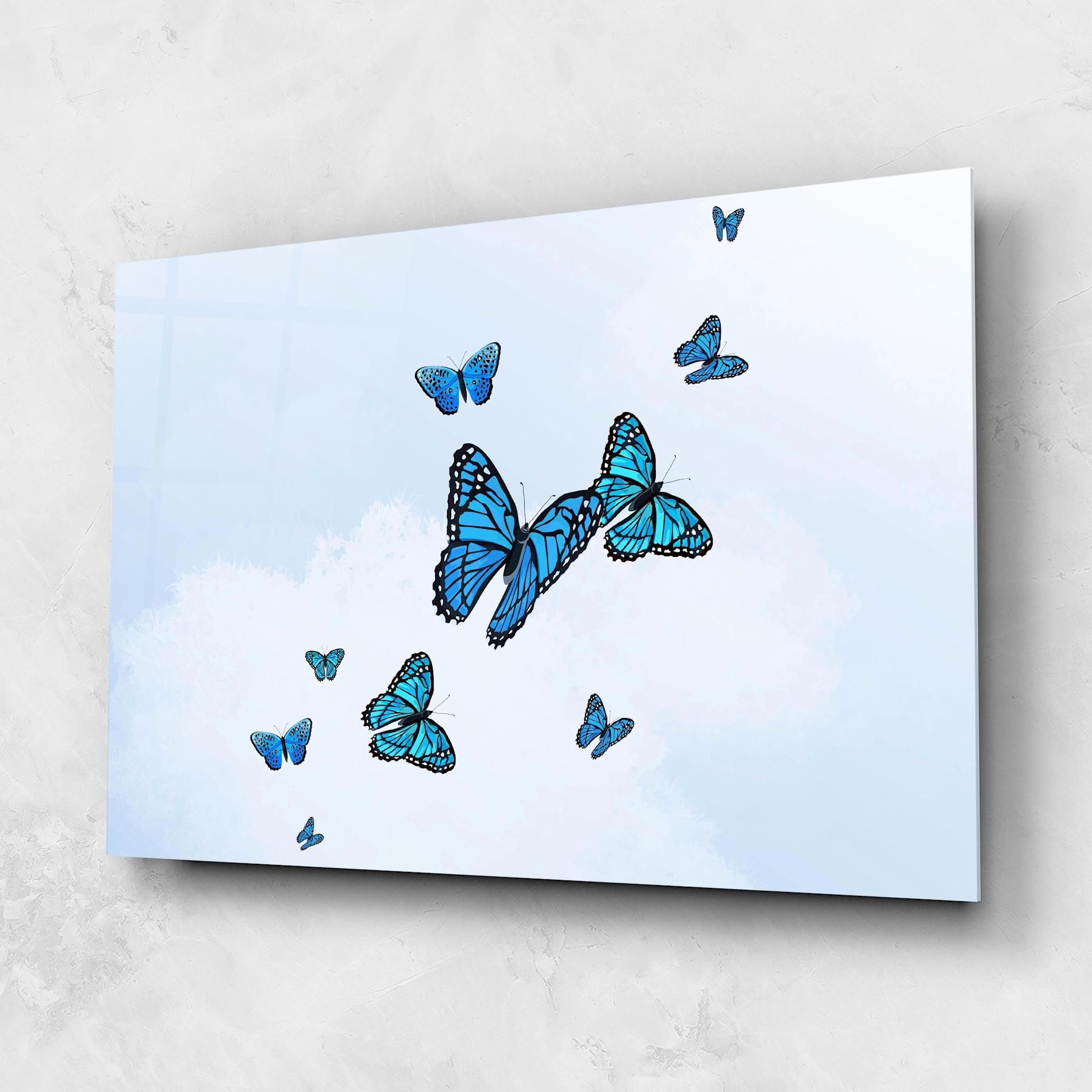 Üvegkép Blue Sky Butterfly mockup 1