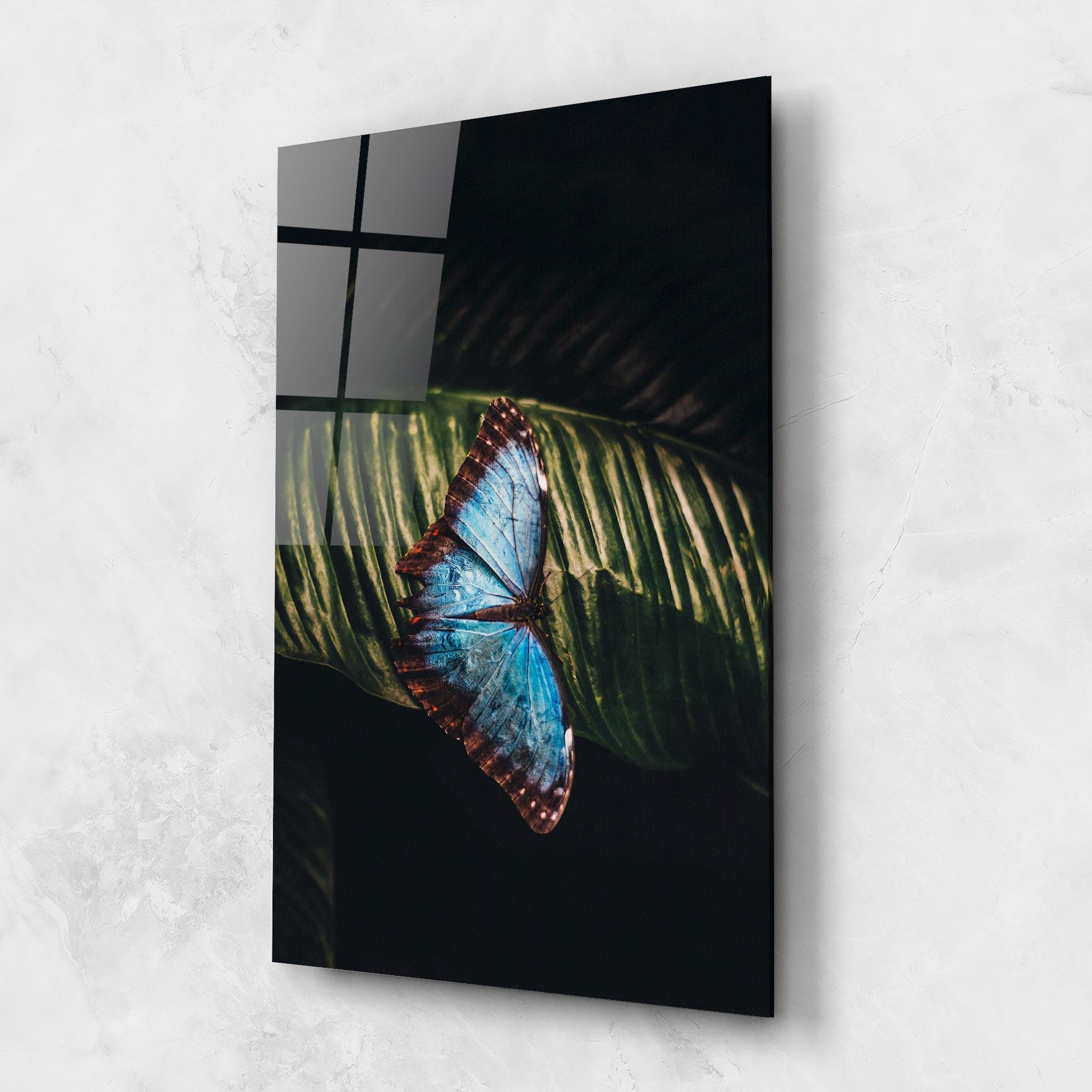 Üvegkép Light Blue Butterfly mockup 1