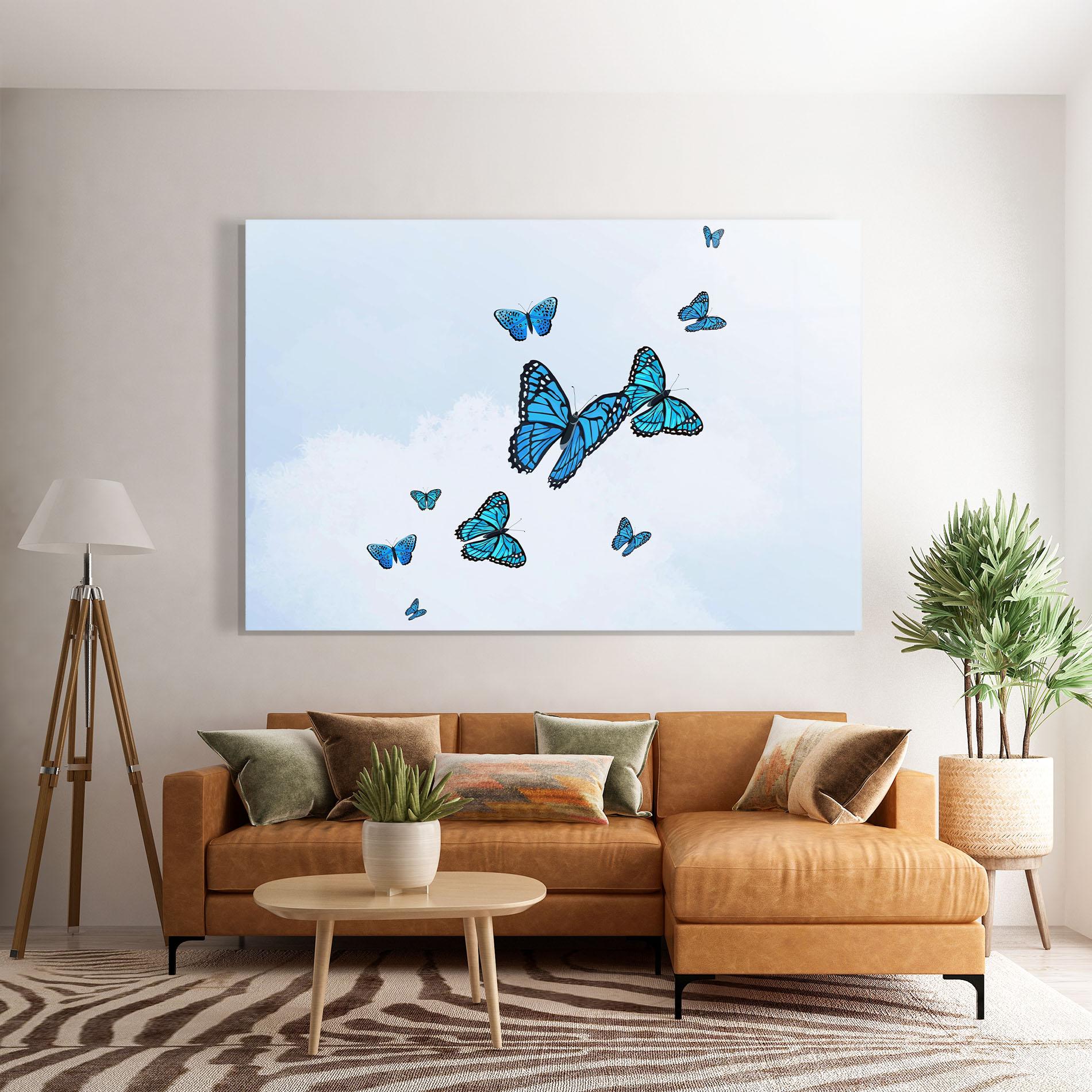 Üvegkép Blue Sky Butterfly mockup 7