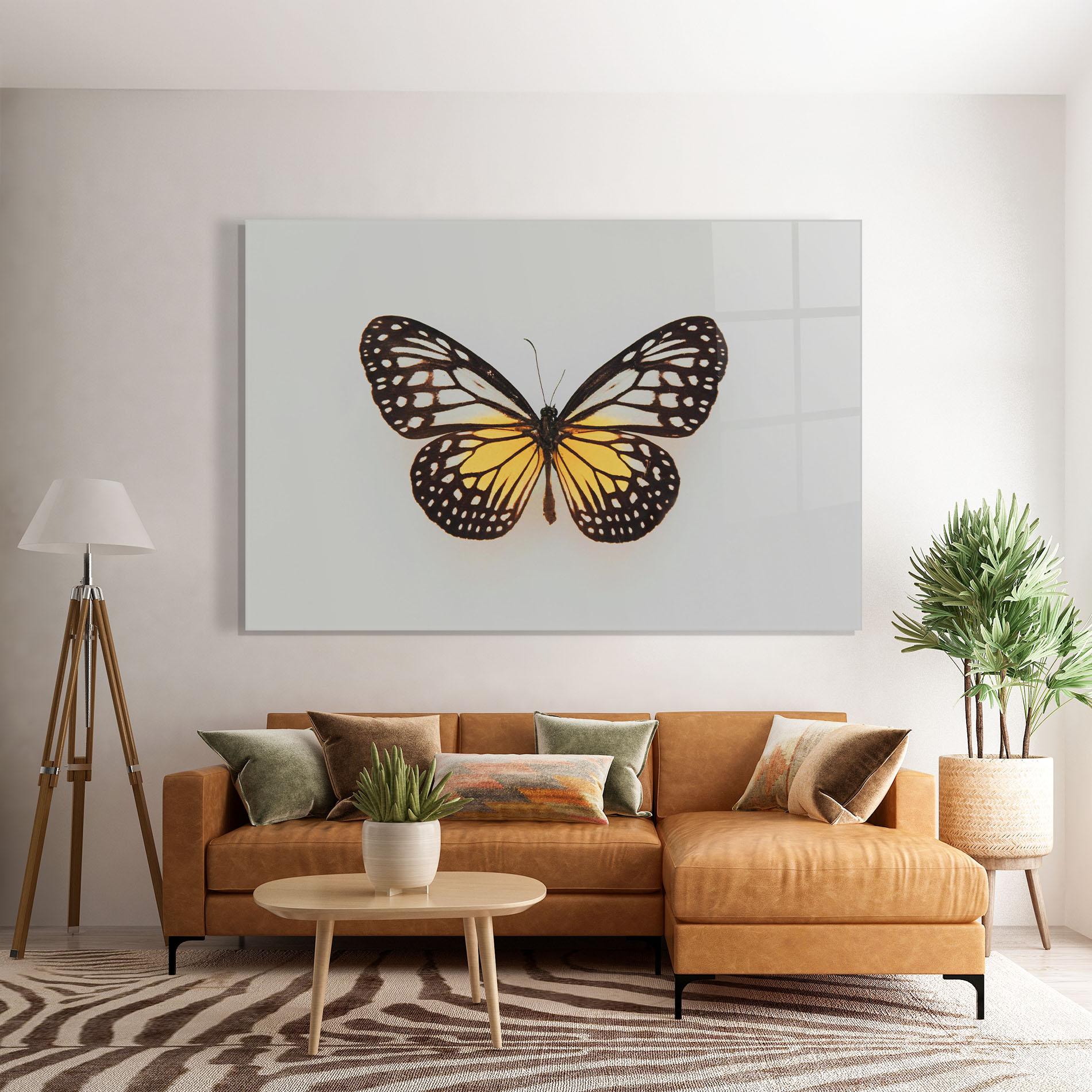 Üvegkép Butterfly On Grey mockup 7