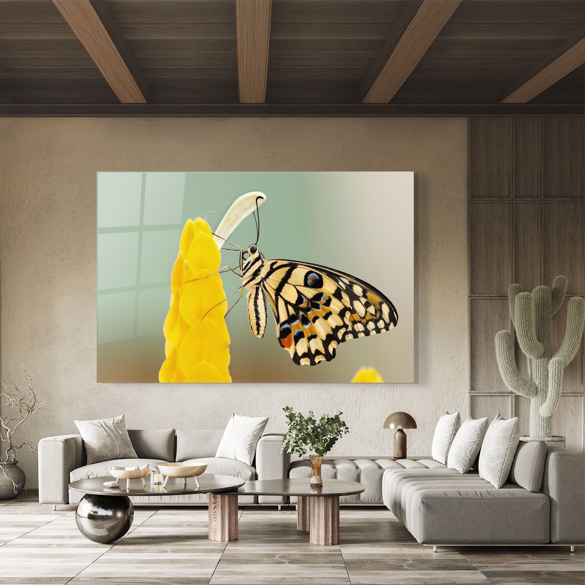 Cream Yellow Butterfly mockup 8