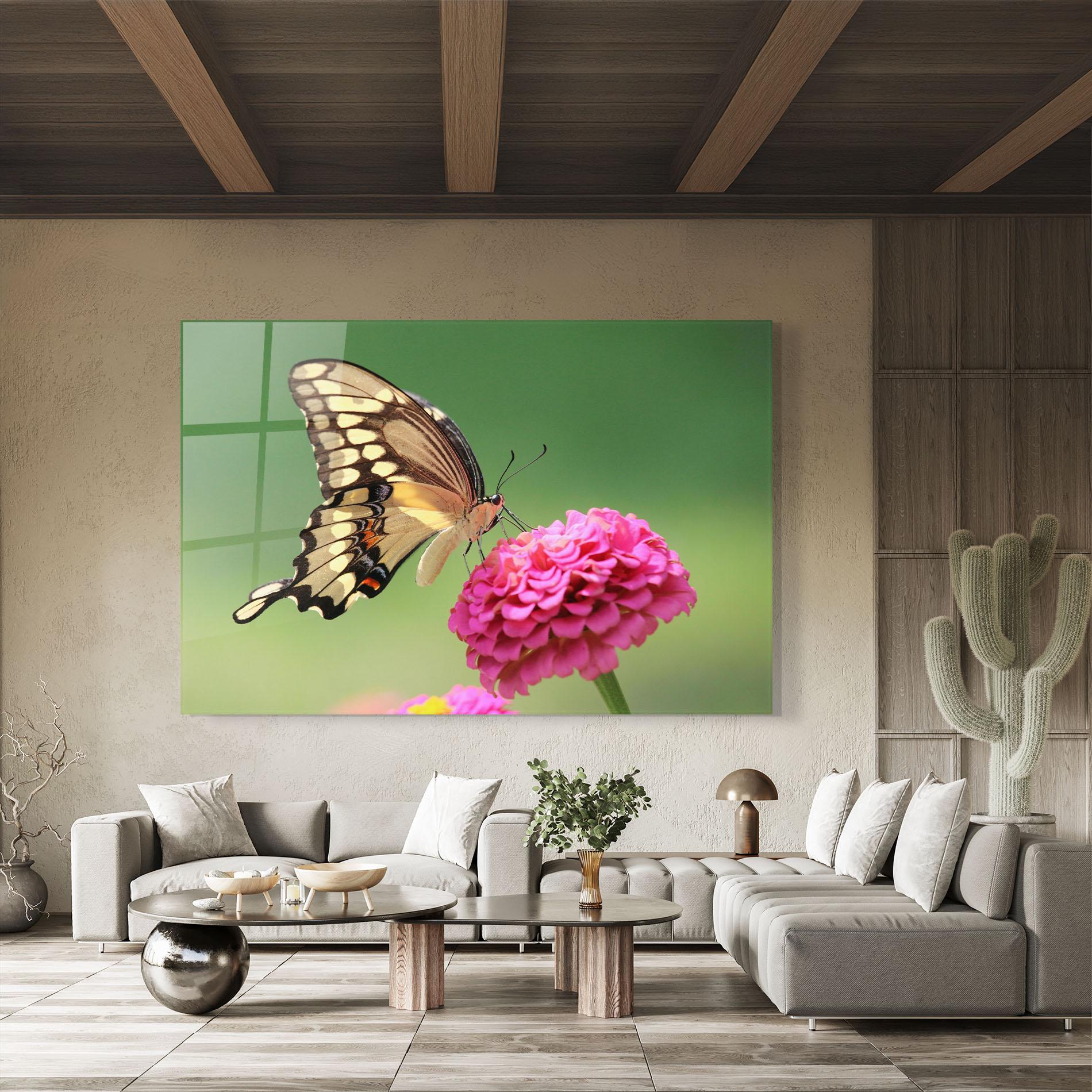 Üvegkép Cute Cream Butterfly mockup 8