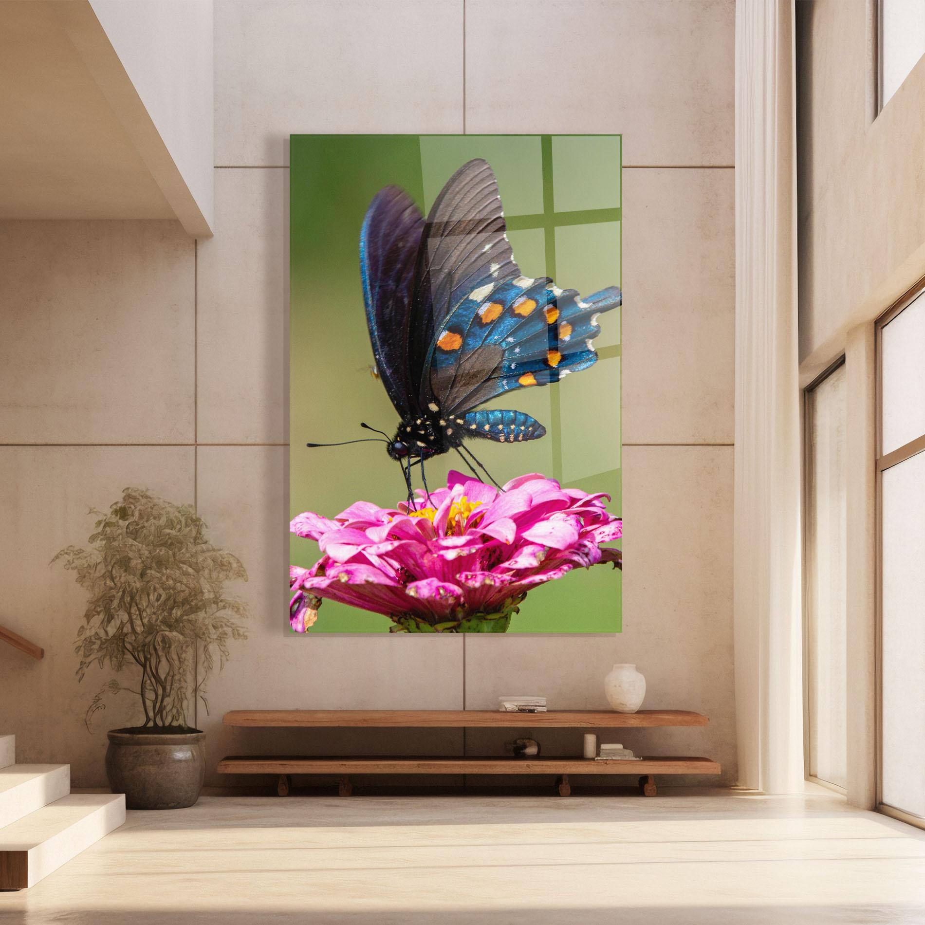 Üvegkép Blue Grey Butterfly mockup 8