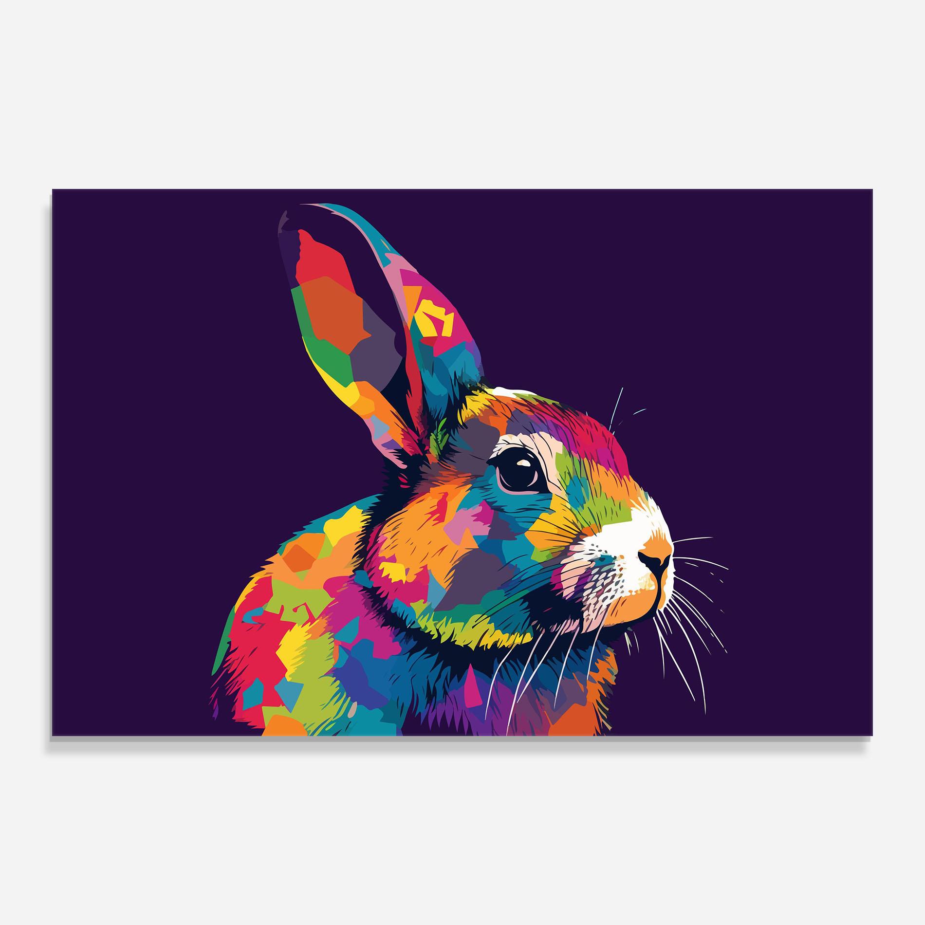 Üvegkép Bunny On Purple mockup 0