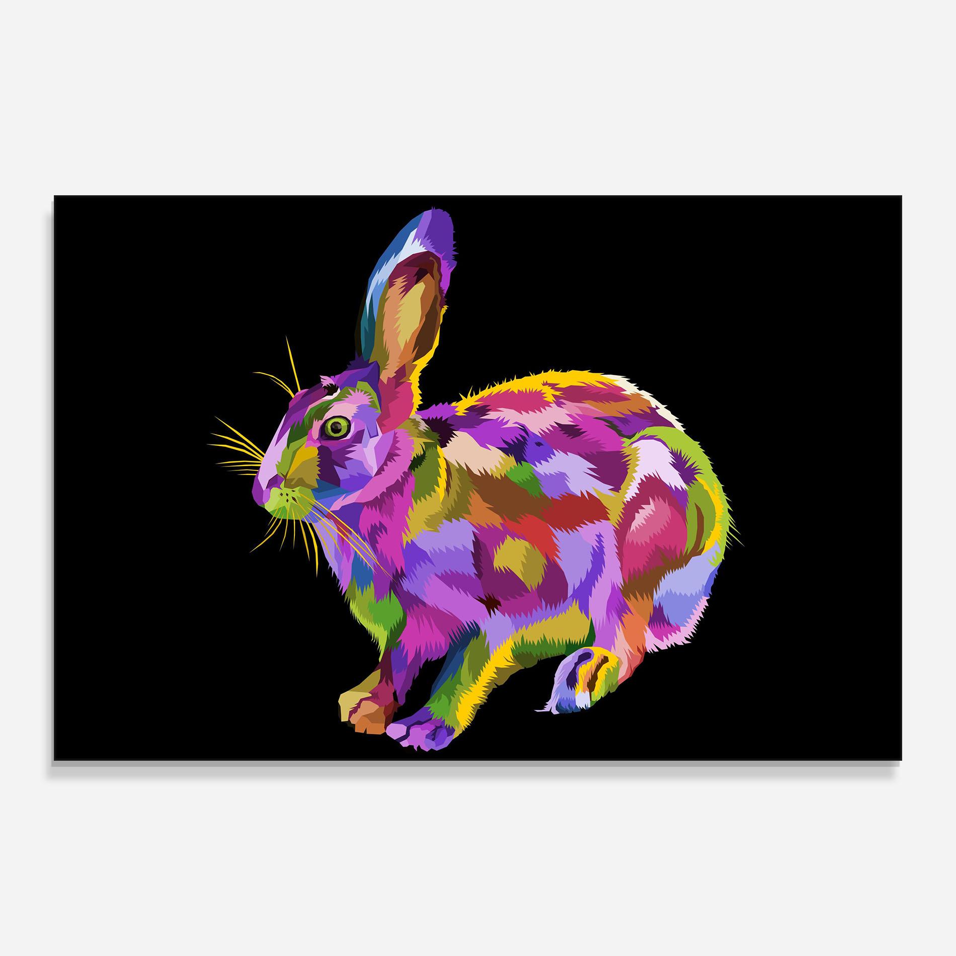 Üvegkép Colorful Bunny mockup 0