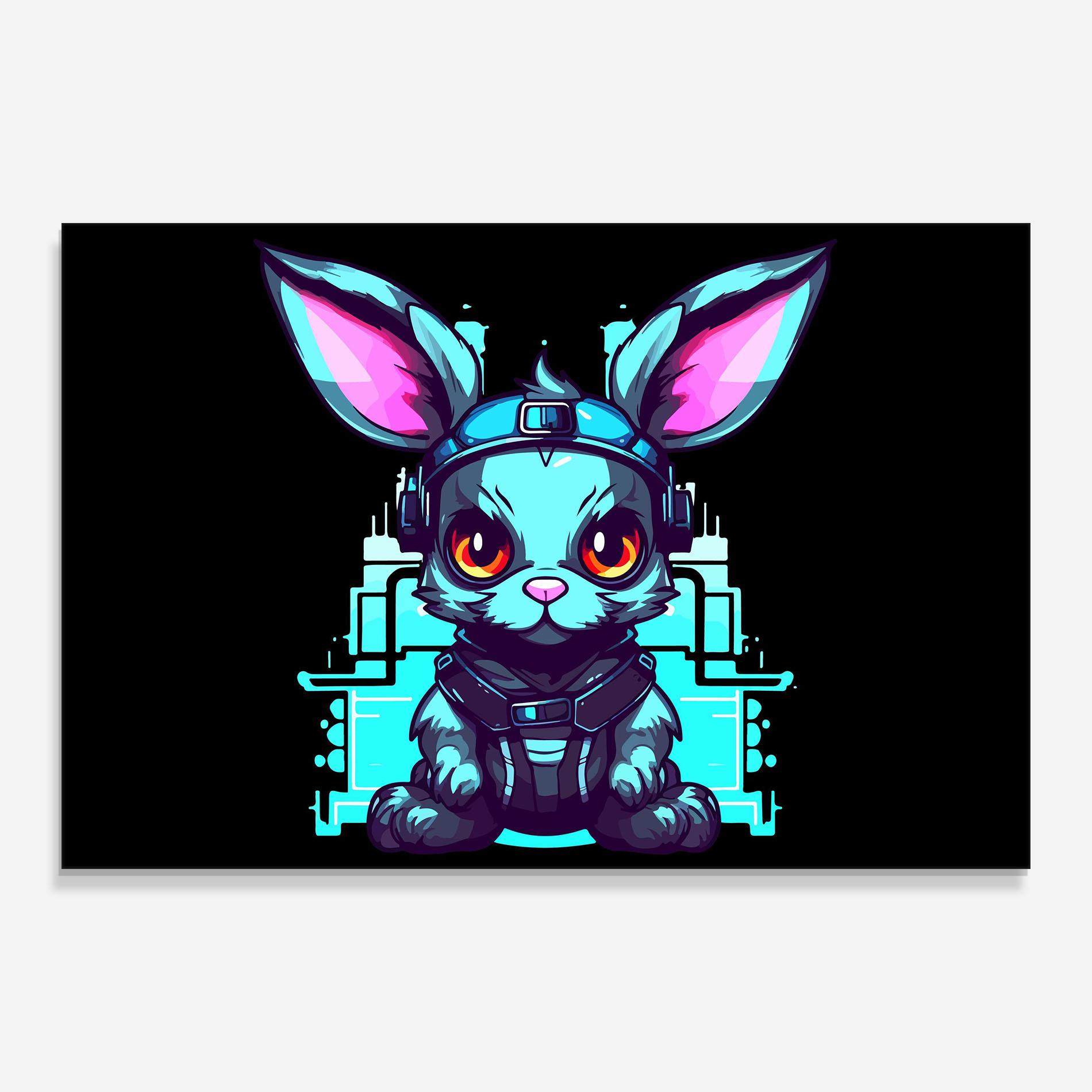 Üvegkép Cyberpunk Rabbit mockup 0