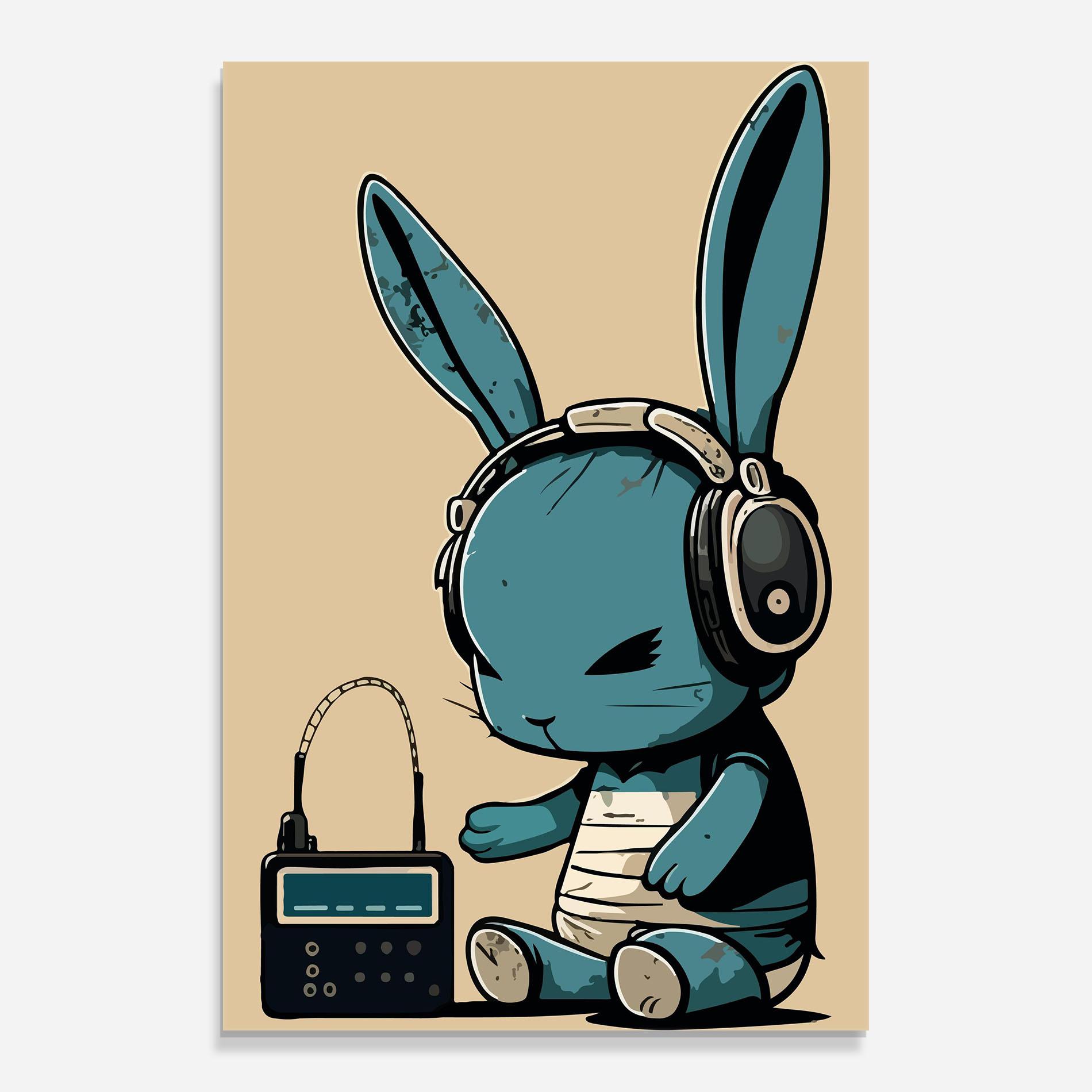 Üvegkép Blue Baby Bunny mockup 0