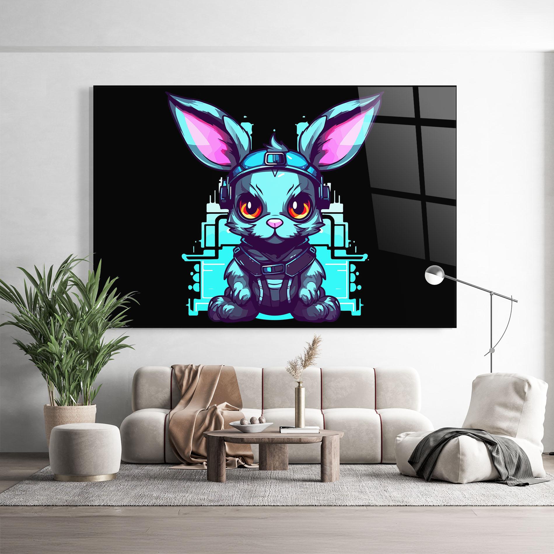 Üvegkép Cyberpunk Rabbit mockup 9