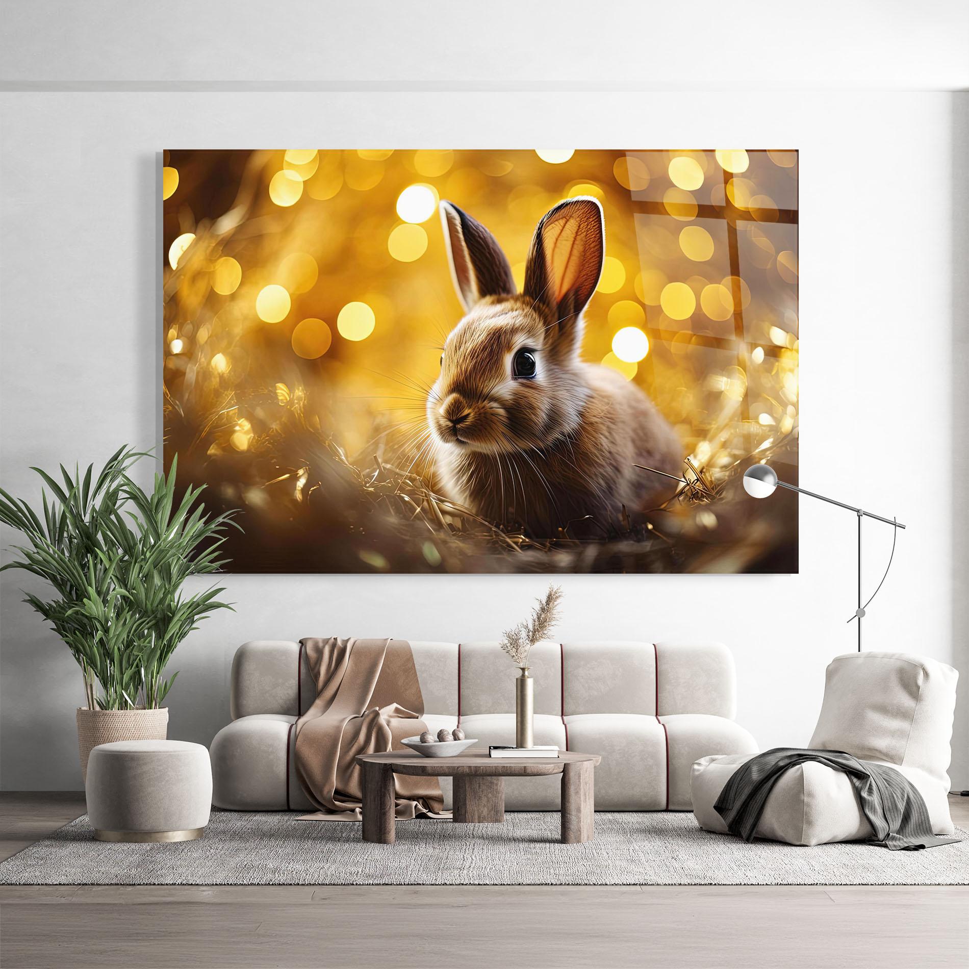 Üvegkép Gold Lights Bunny mockup 9