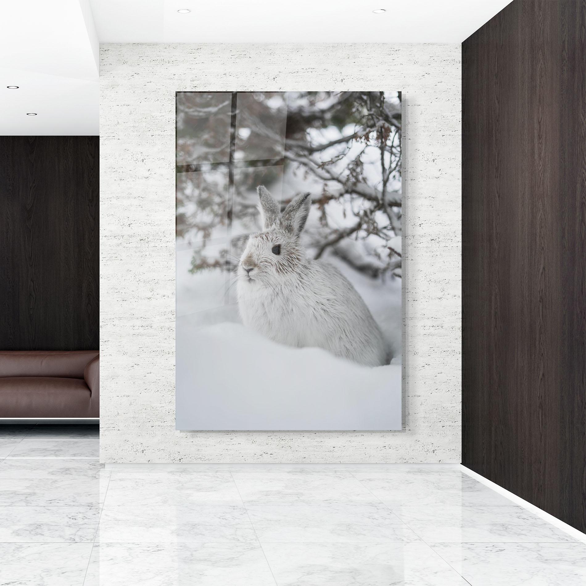 Üvegkép Bunny In Snow mockup 9