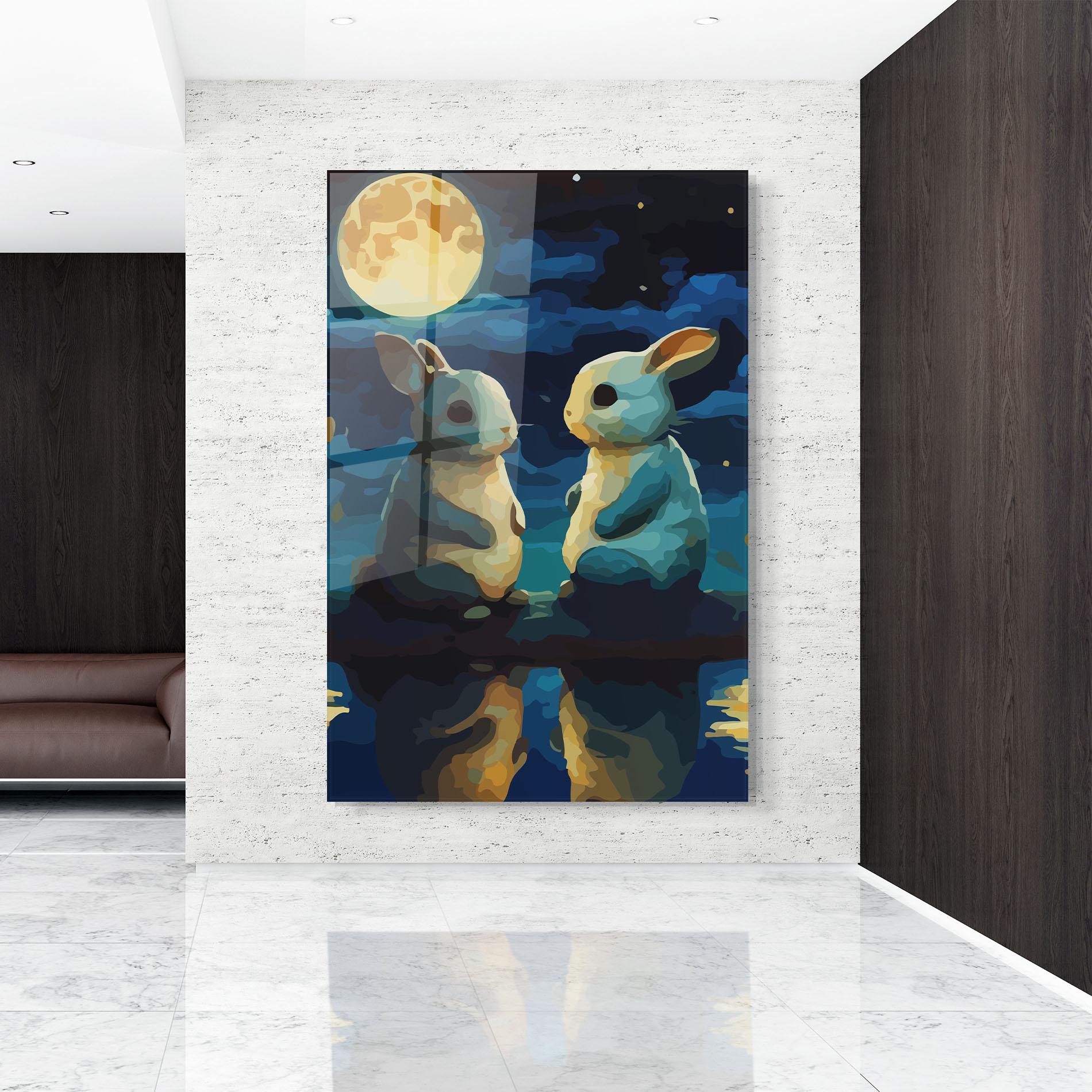 Üvegkép Full Moon Bunny mockup 9