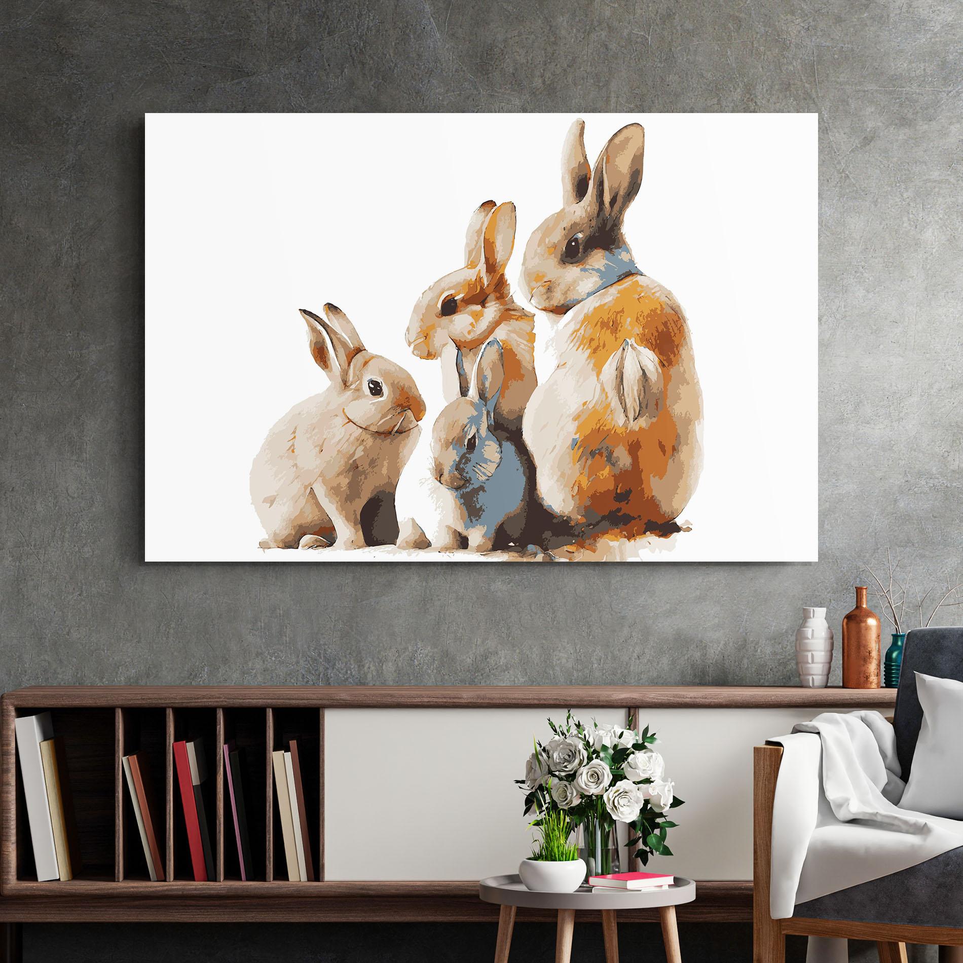 Üvegkép Bunny Family mockup 2