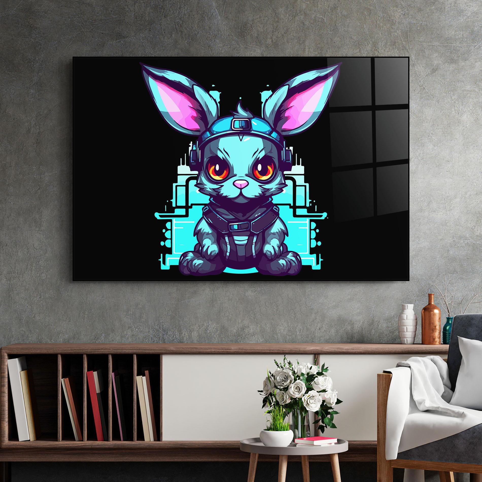 Üvegkép Cyberpunk Rabbit mockup 2