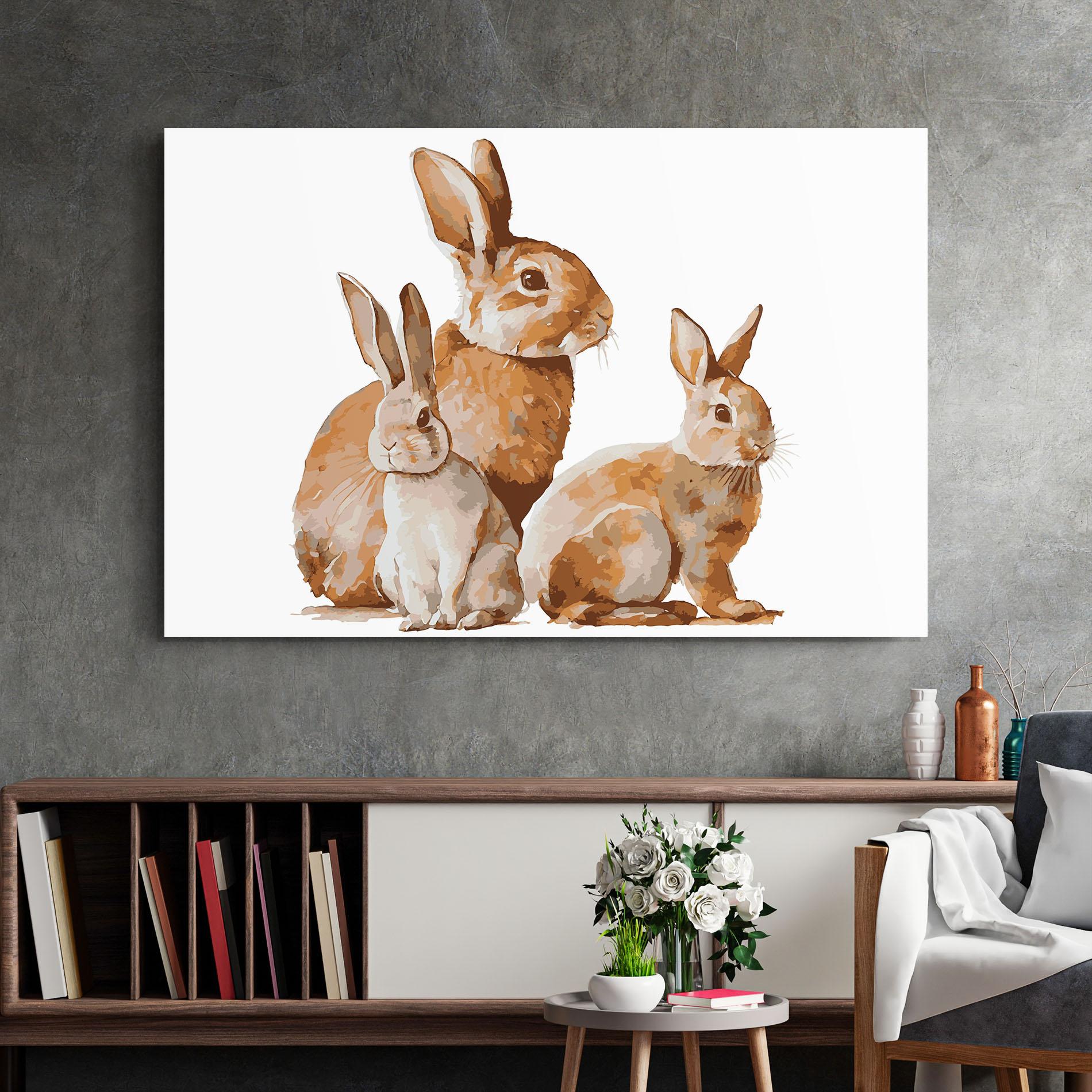 Üvegkép Family Rabbit mockup 2