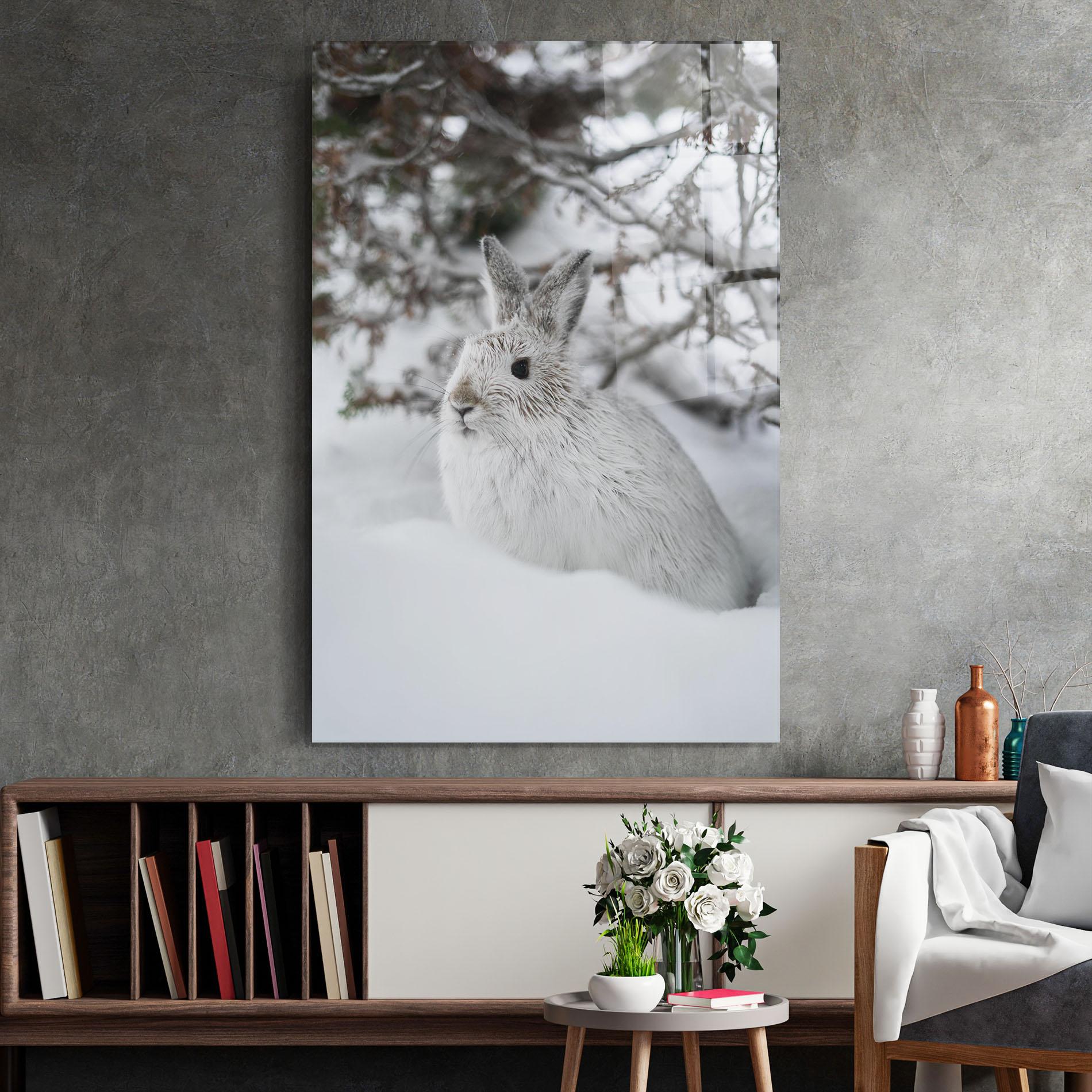 Üvegkép Bunny In Snow mockup 2