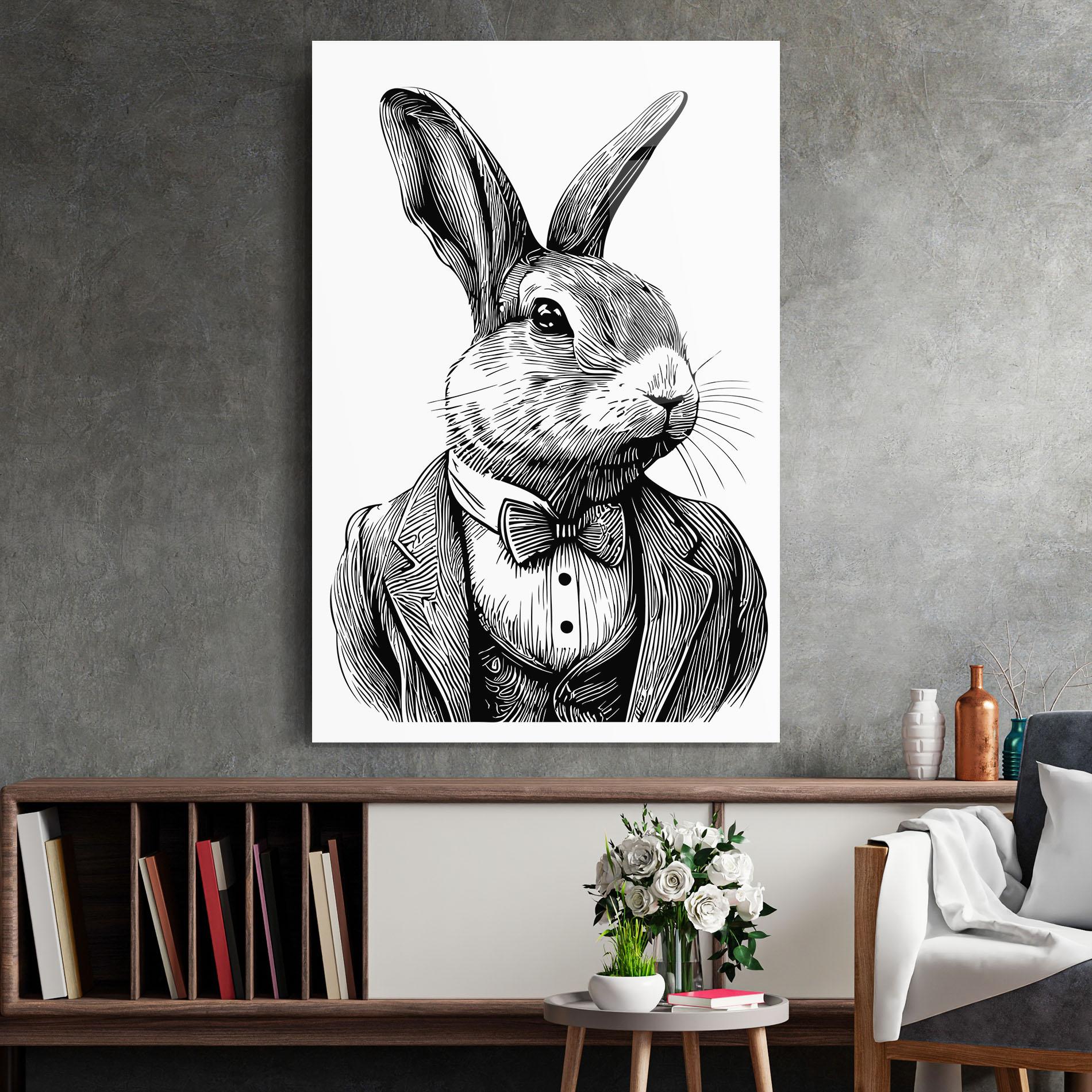 Üvegkép Bunny In Suit mockup 2