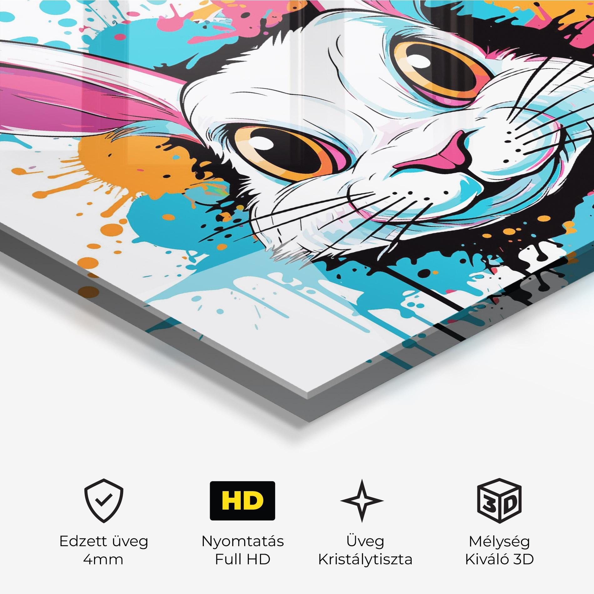 Üvegkép Angry Bunny mockup 3