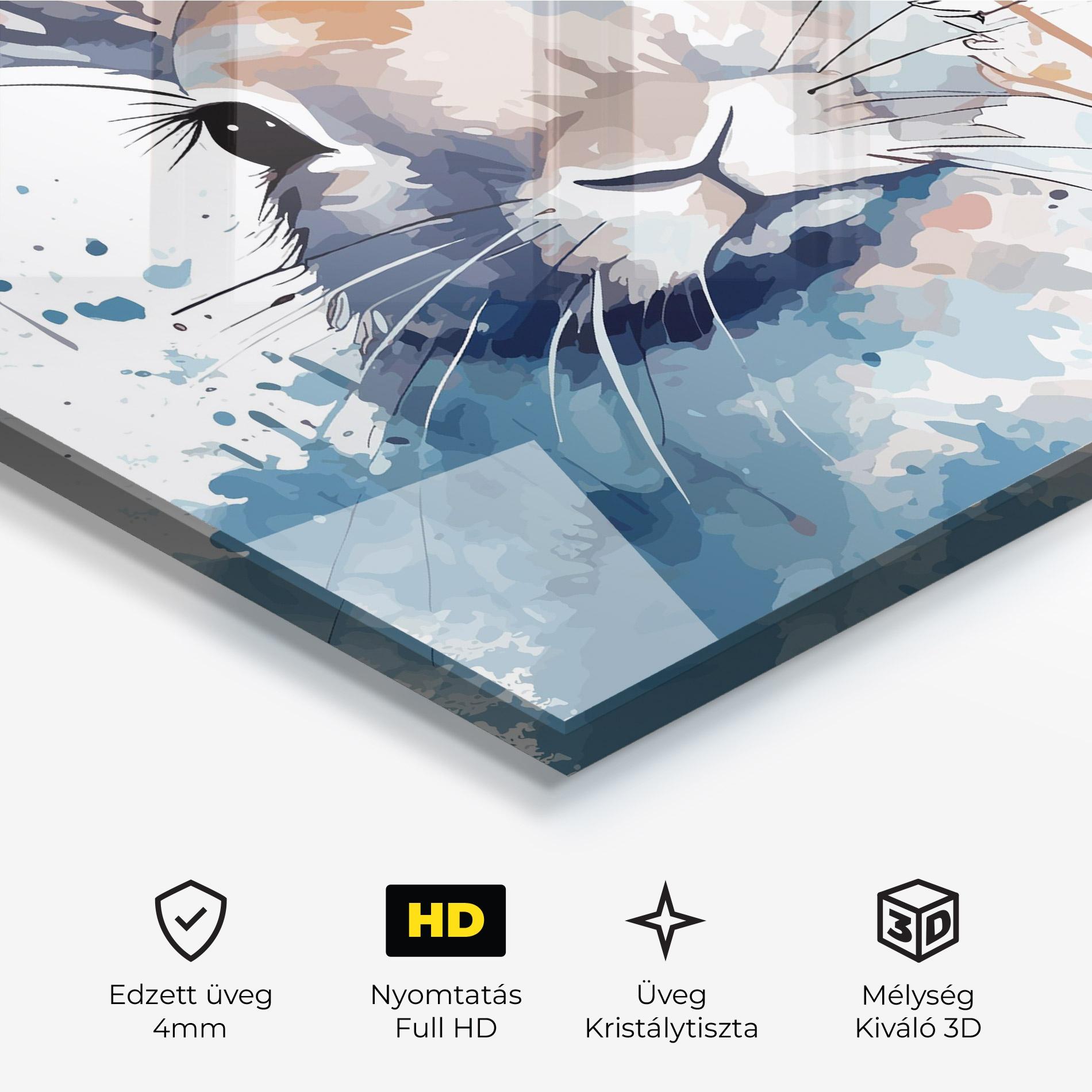 Üvegkép Bunny Art Splash mockup 3