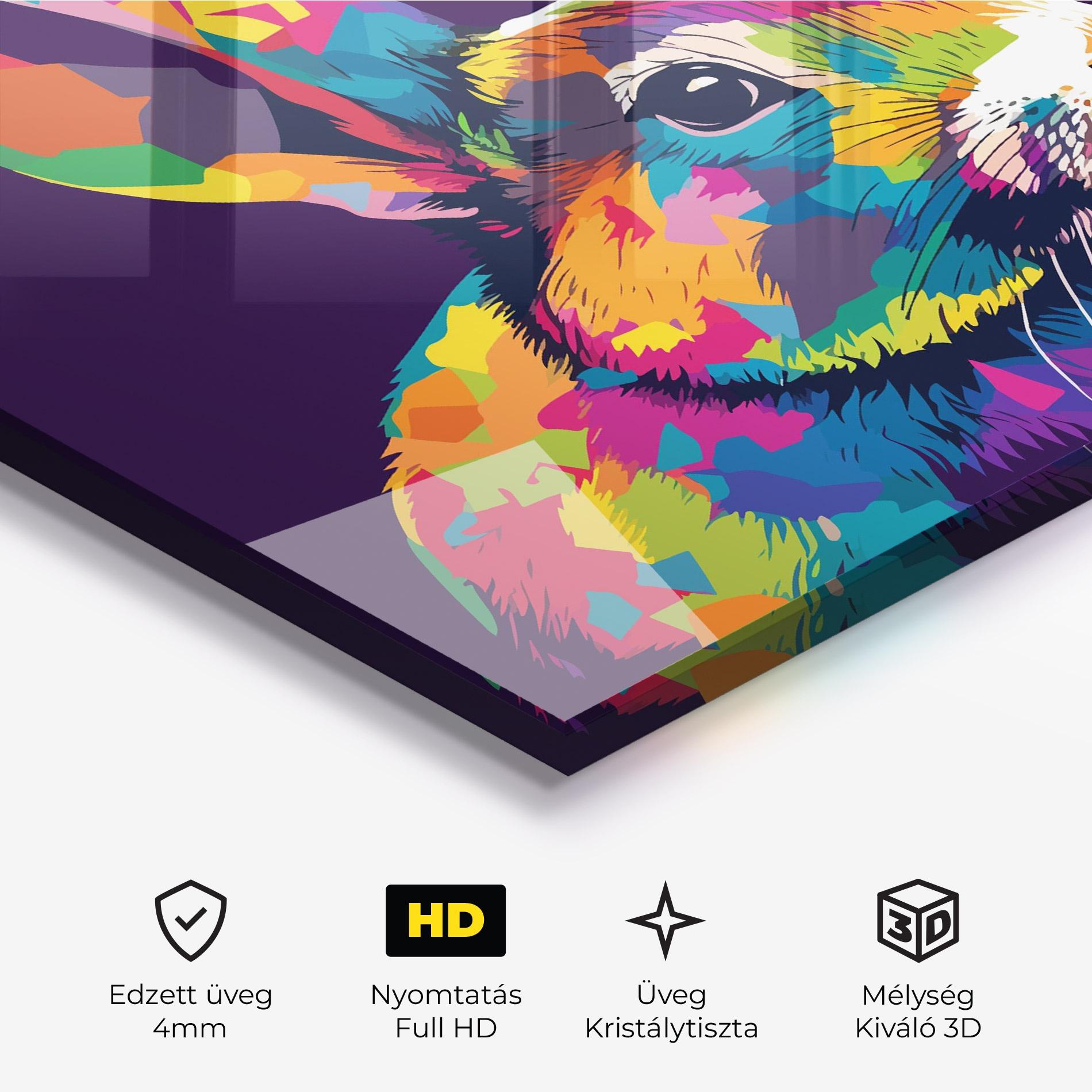 Üvegkép Bunny On Purple mockup 3