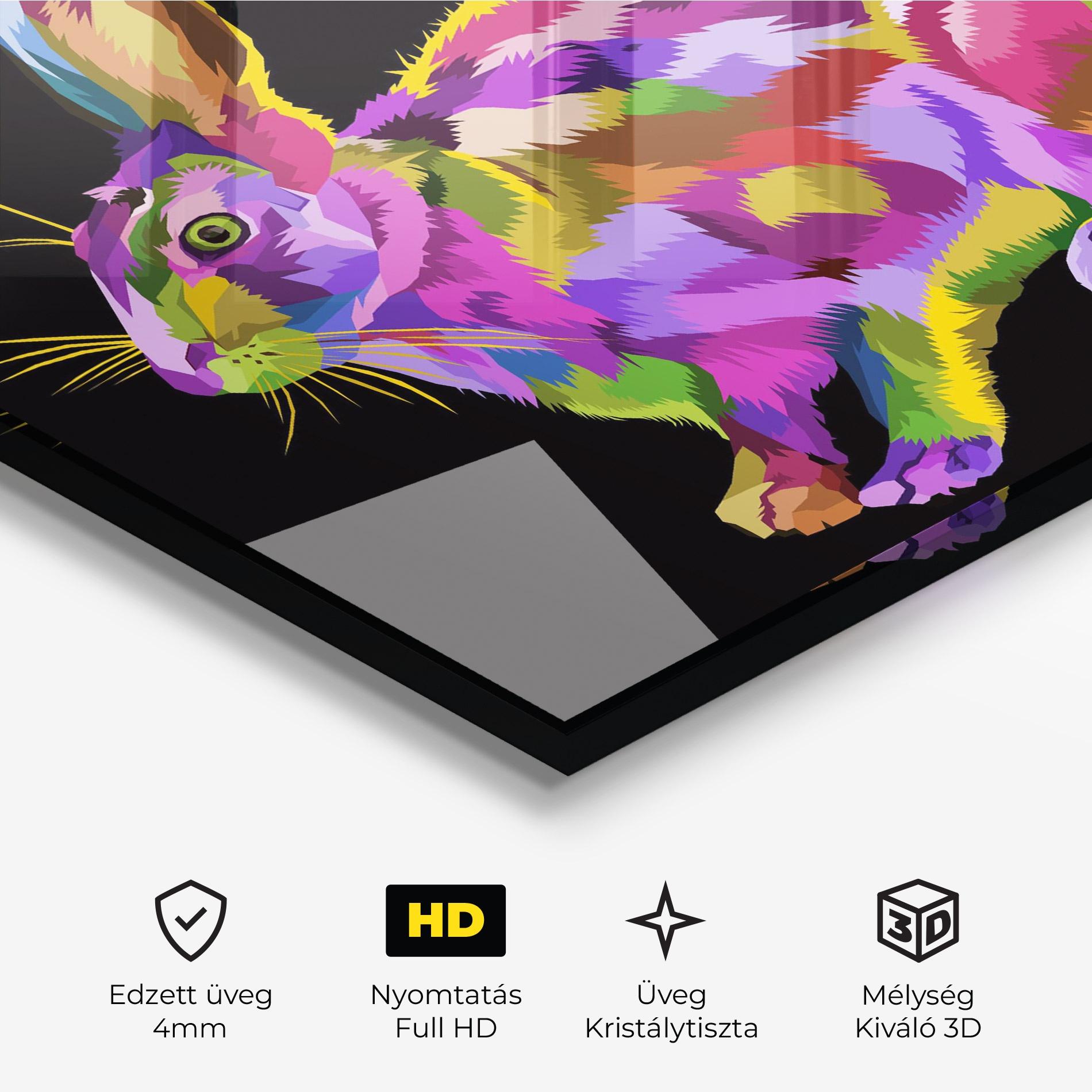 Üvegkép Colorful Bunny mockup 3