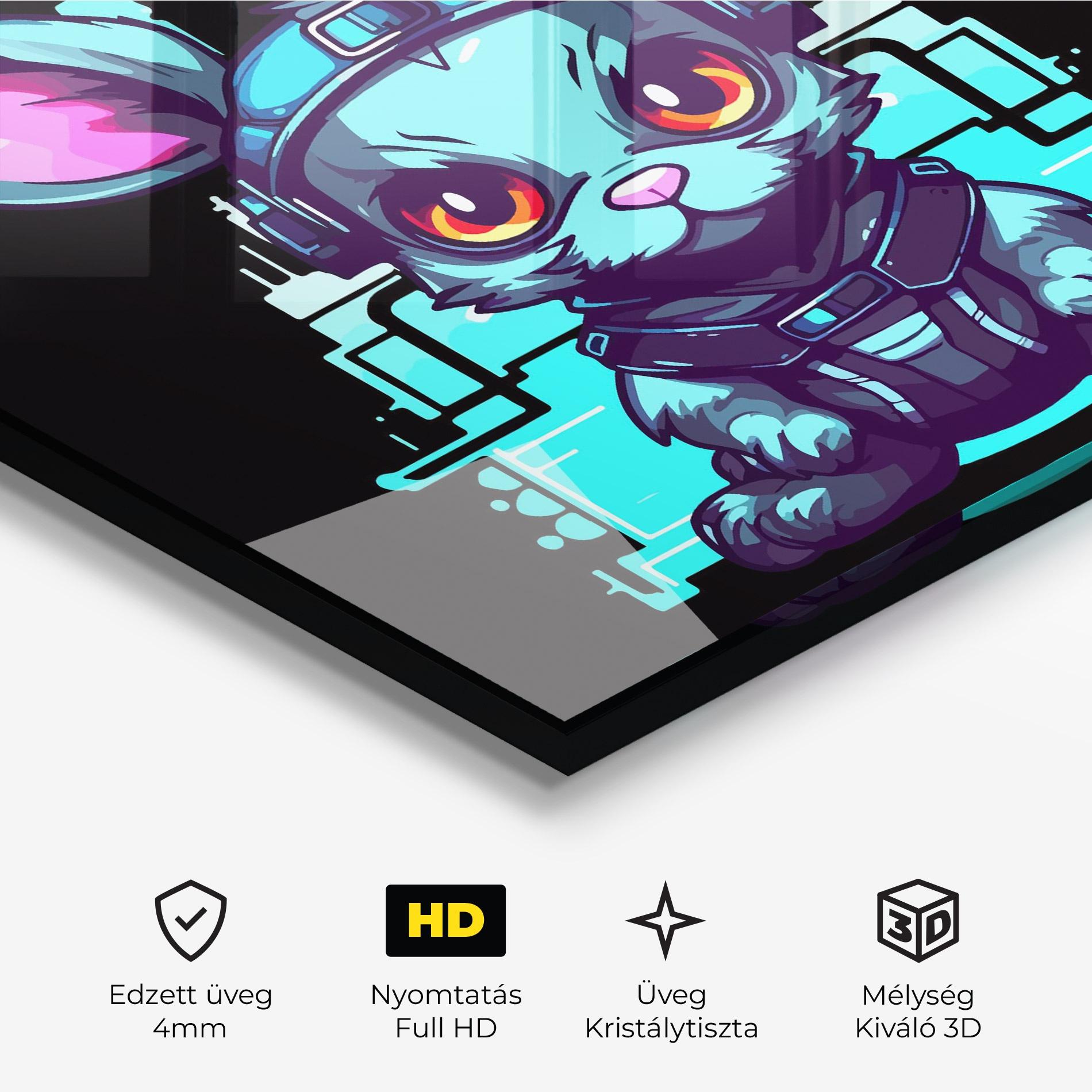 Üvegkép Cyberpunk Rabbit mockup 3