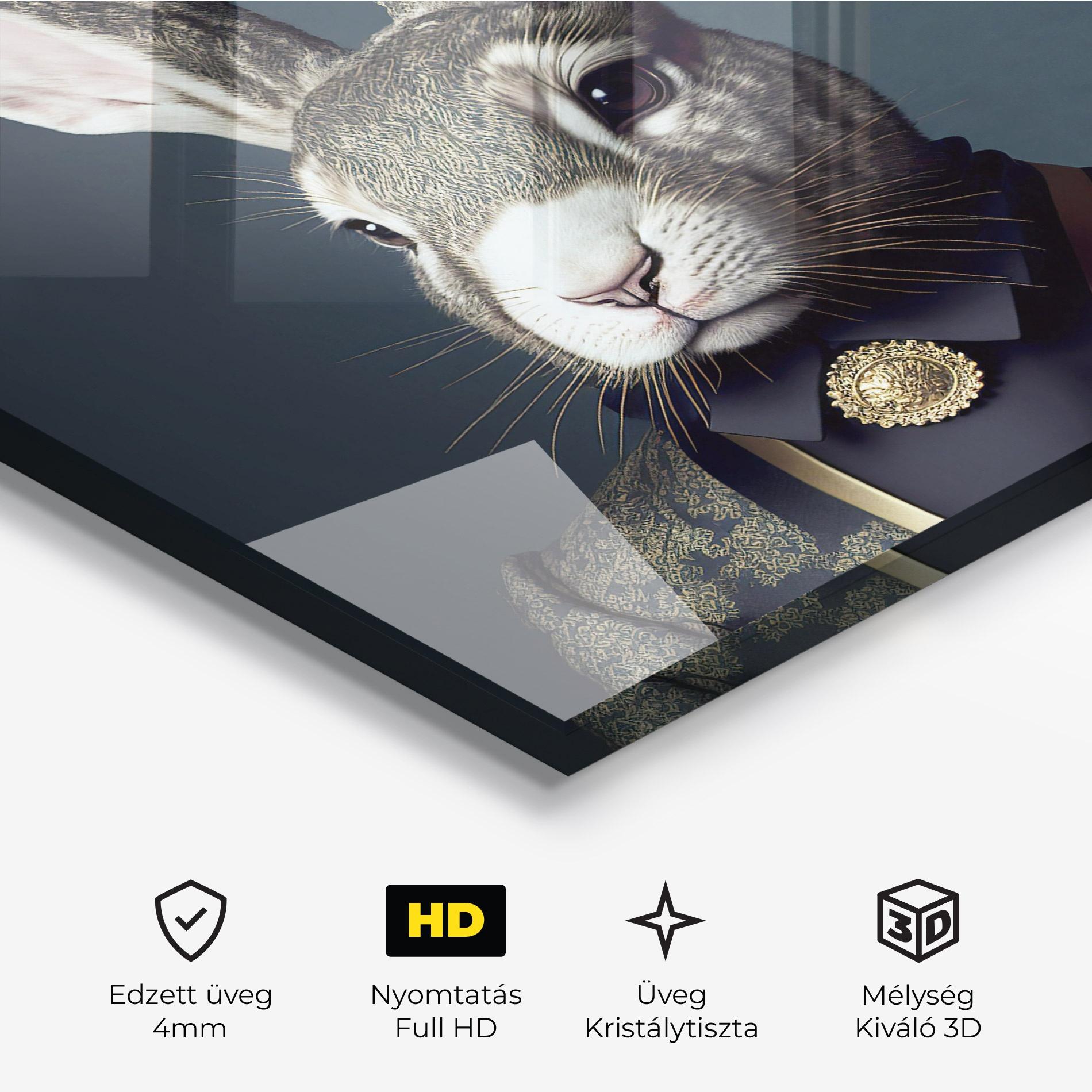 Üvegkép Elegant Rabbit mockup 3