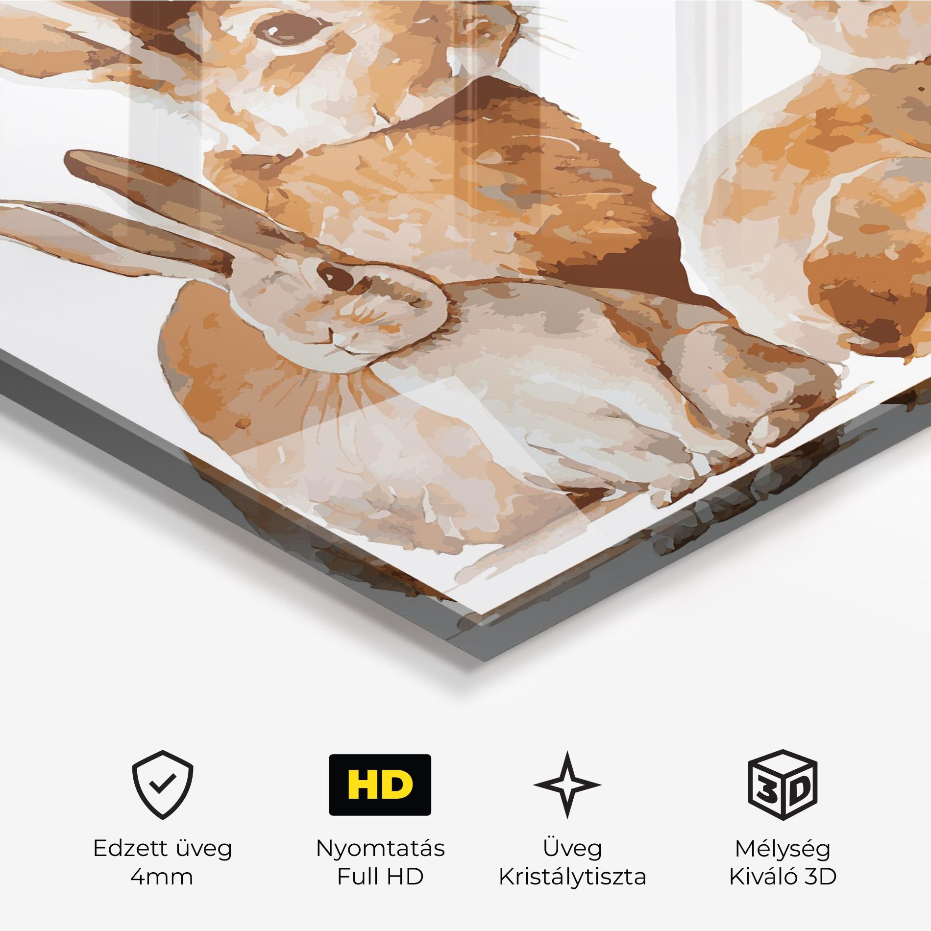 Üvegkép Family Rabbit mockup 3