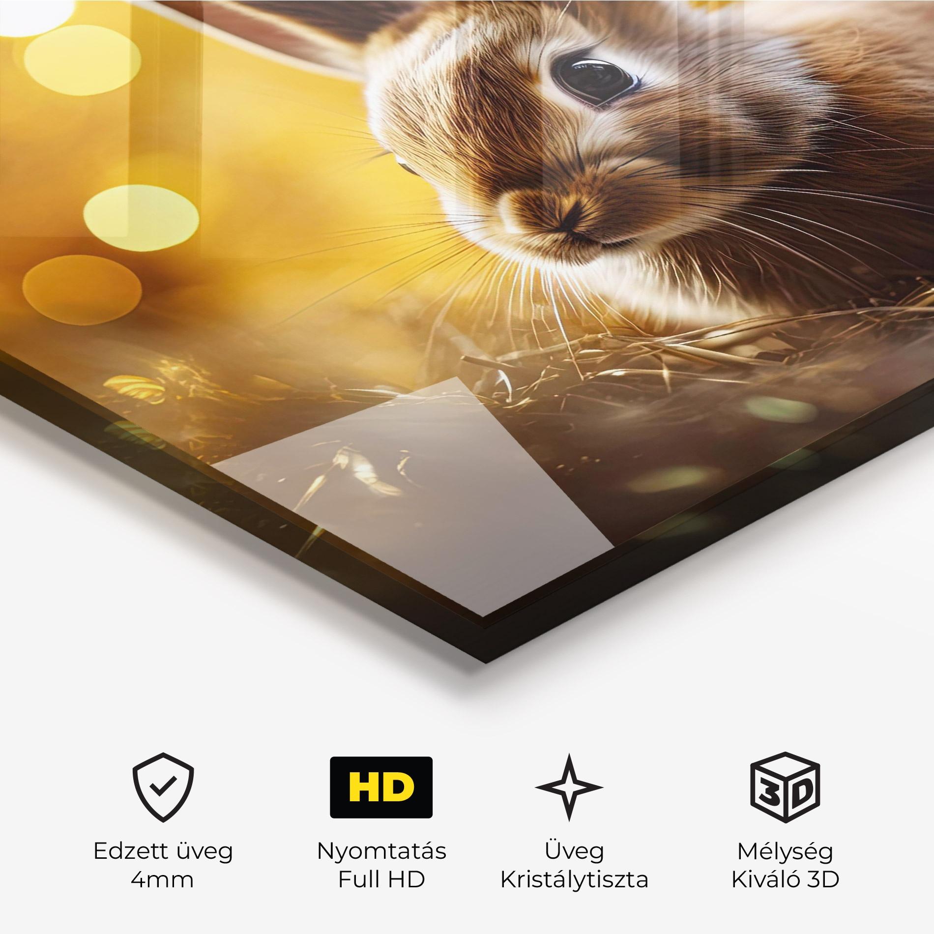 Üvegkép Gold Lights Bunny mockup 3