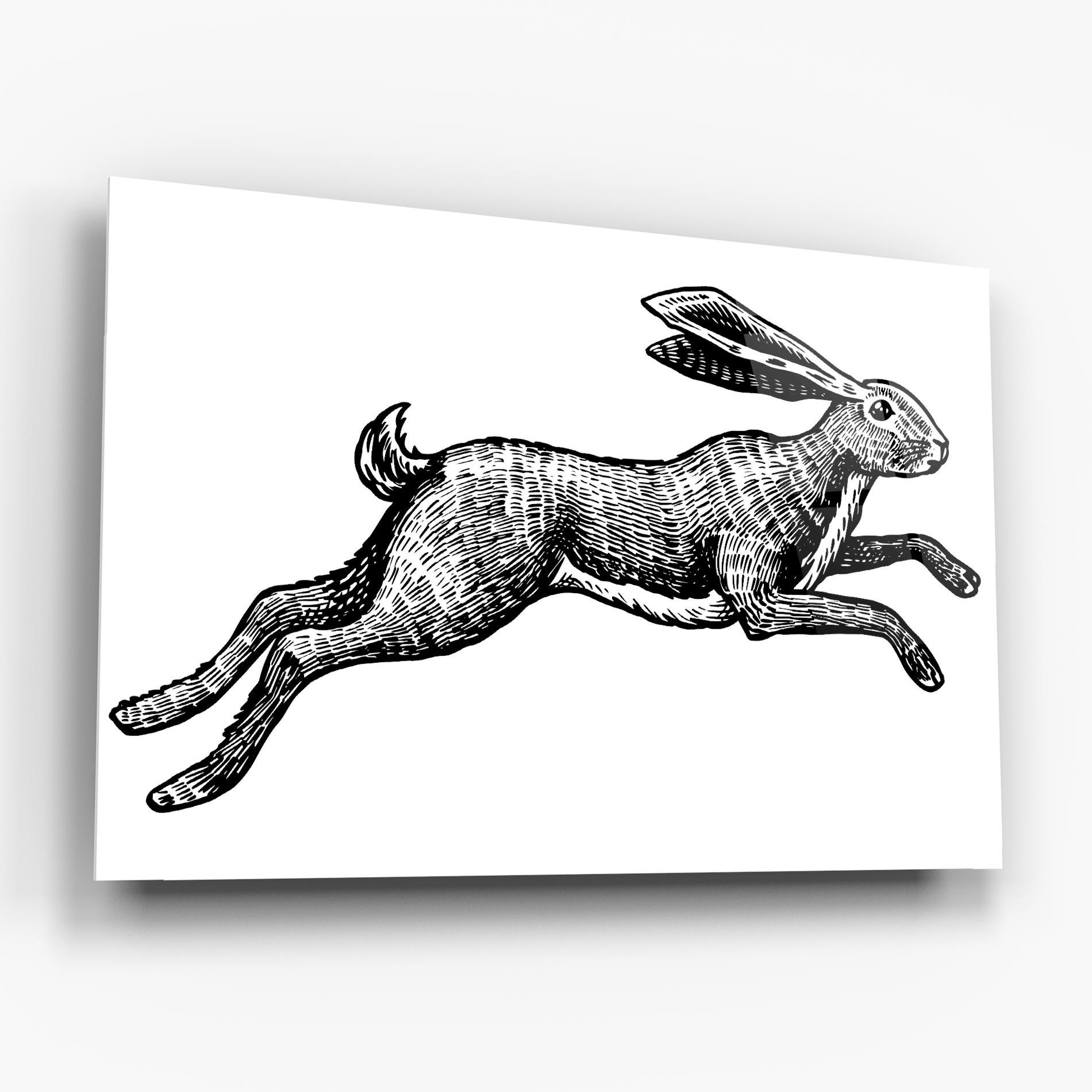 Üvegkép Black Line Bunny mockup 6